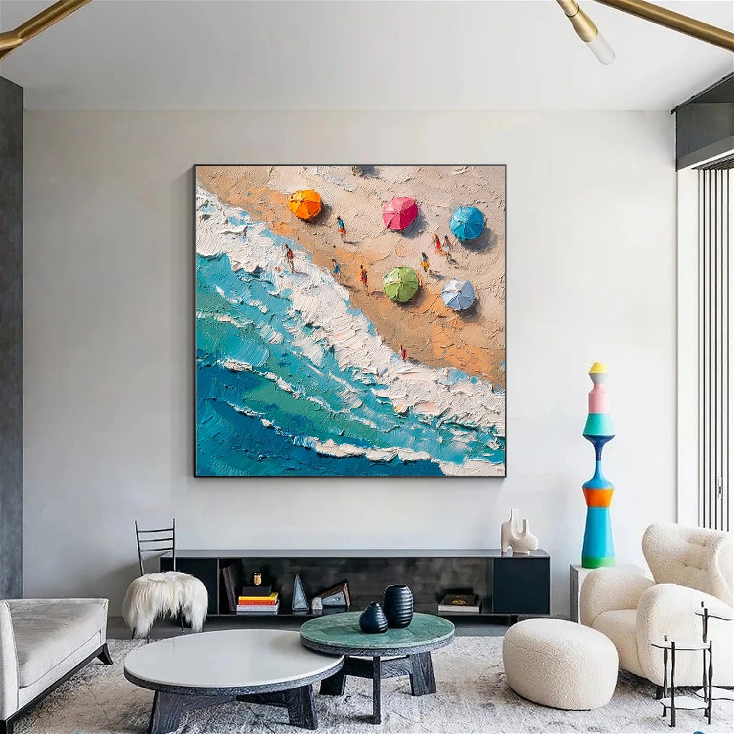 Ocean And Sky Abstract Texture Canvas Art #OS 273