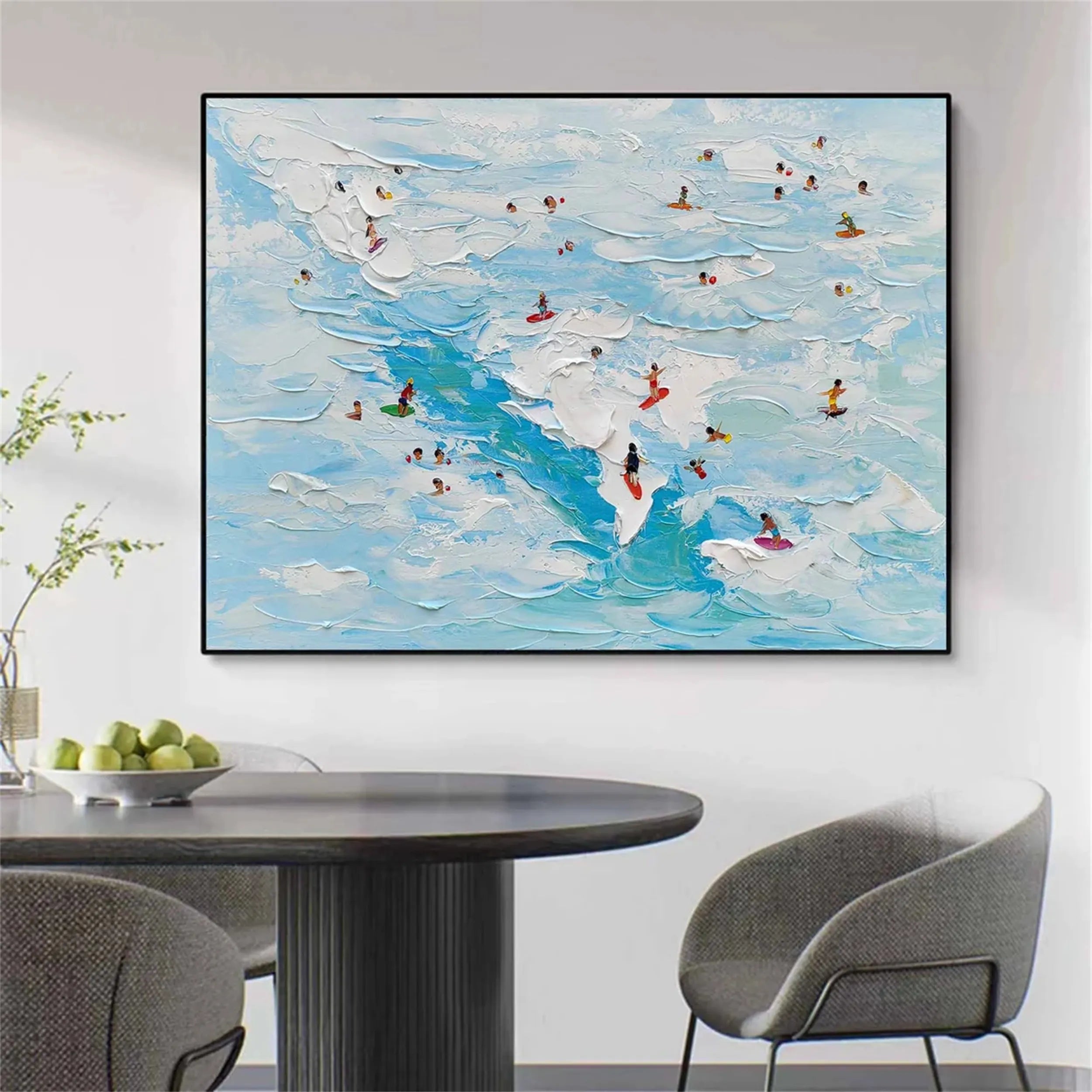 Seascape and Snowy Peak Painting #SP007