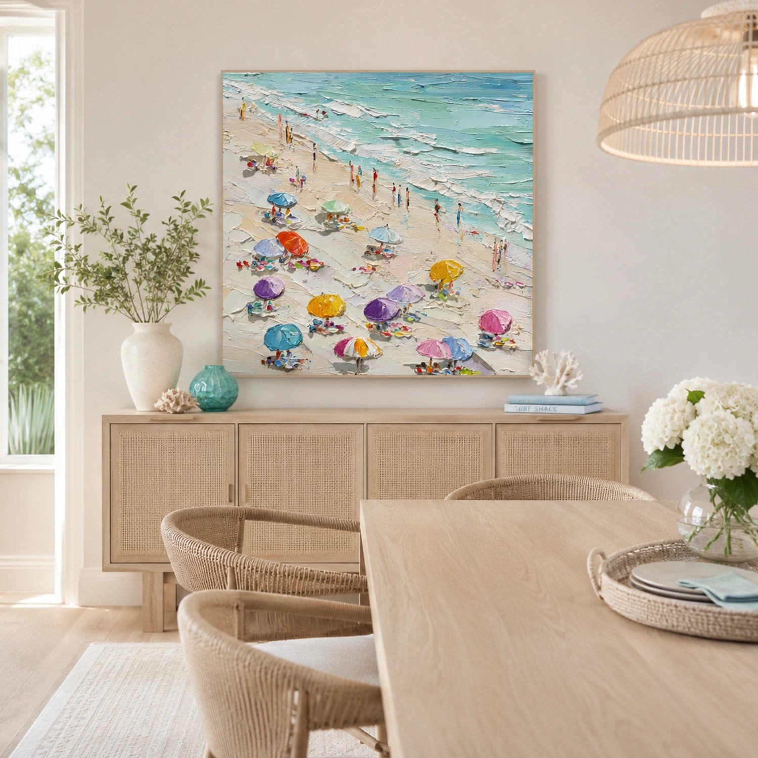Ocean And Sky Abstract Texture Canvas Art #OS420