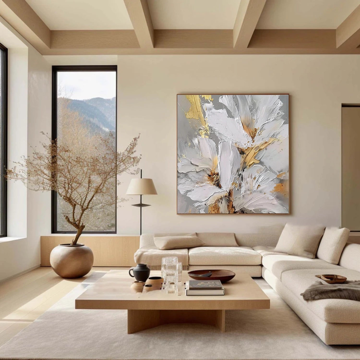 Flower & Tree Abstract Texture Canvas Art # FT 335