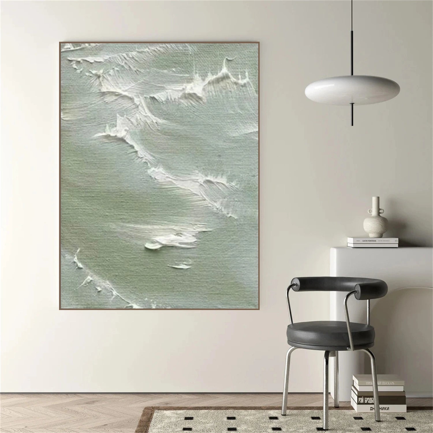 Ocean And Sky Abstract Textured Canvas Art #OS 326
