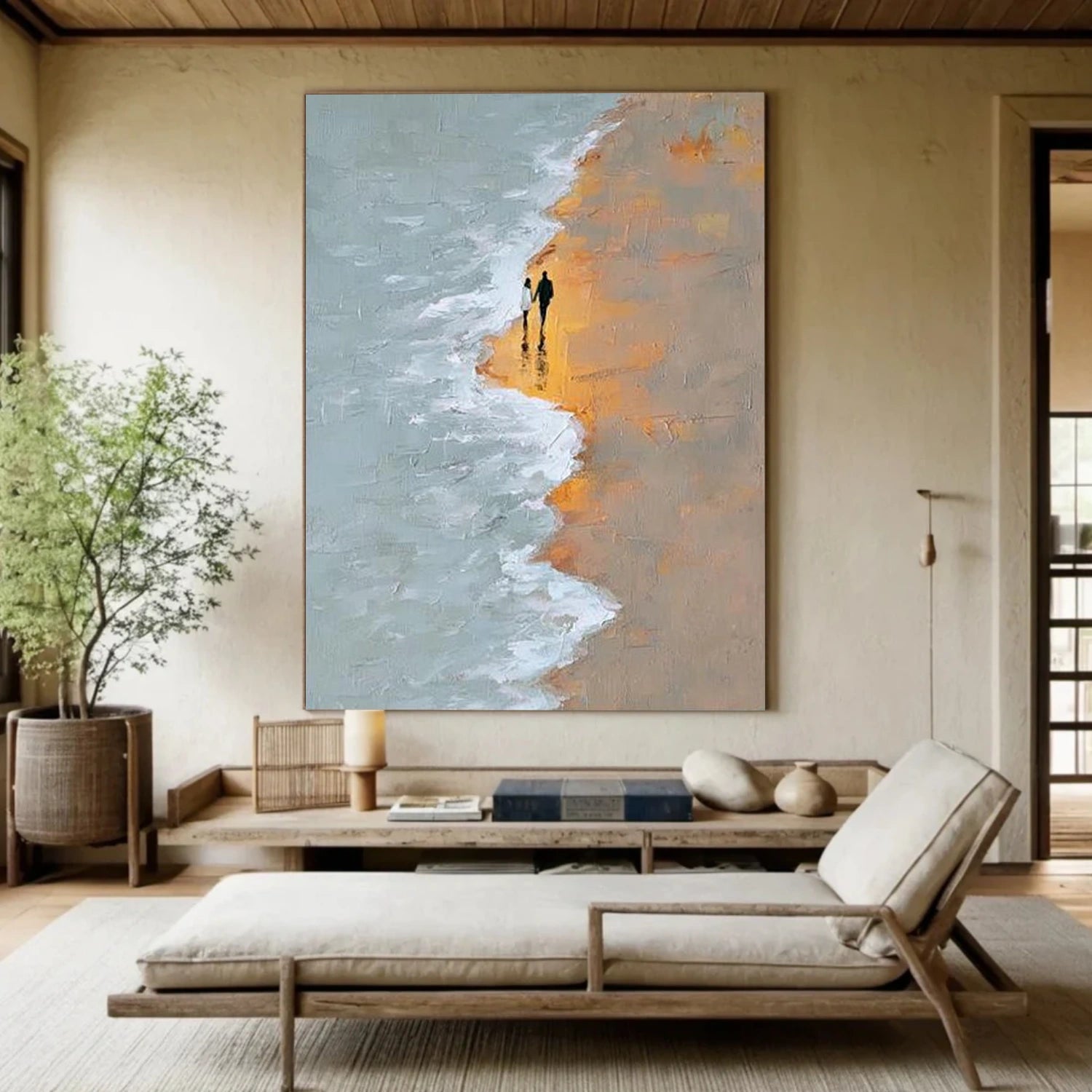 Ocean And Sky Abstract Texture Canvas Art #OS391