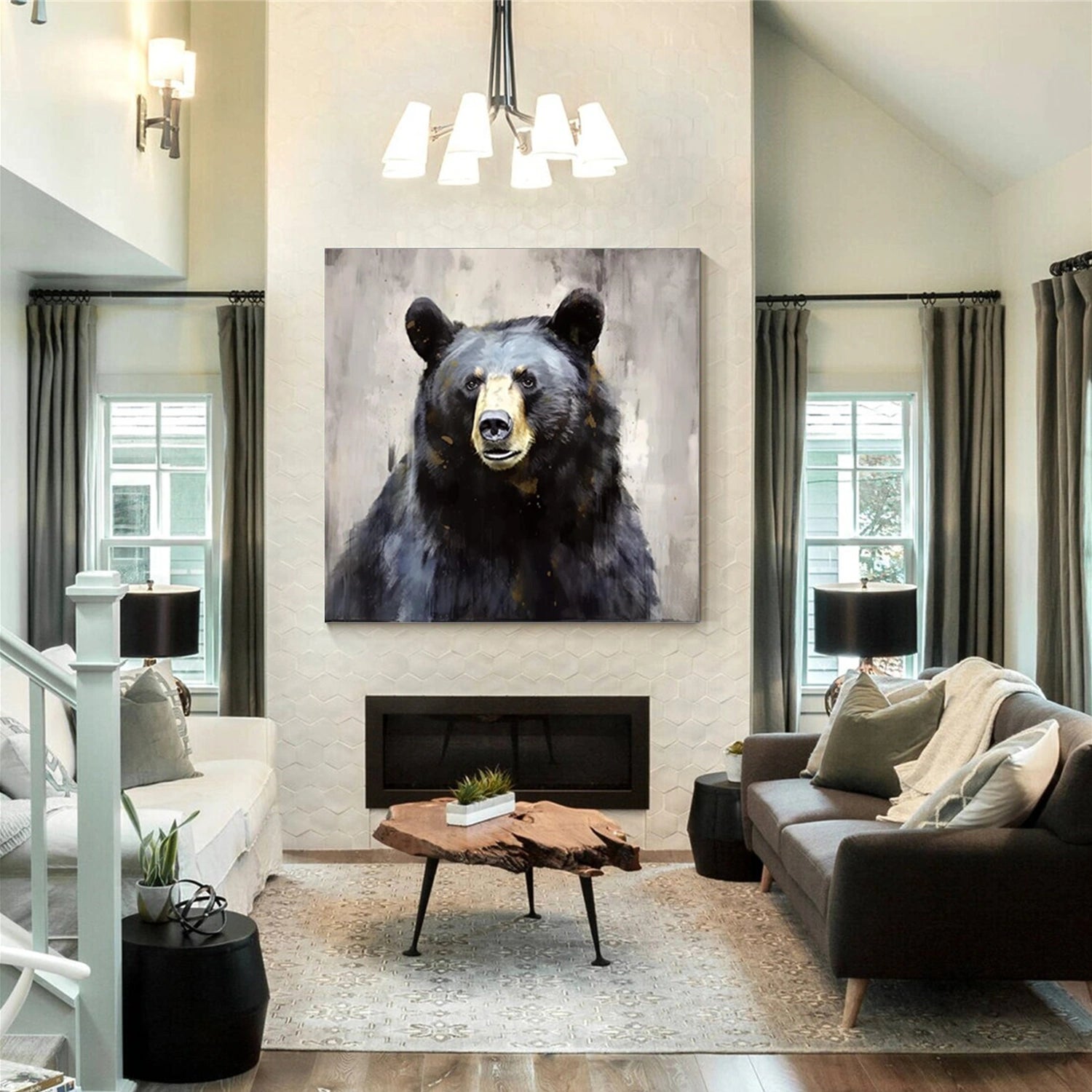 Abstract Animal Canvas Art #AP172