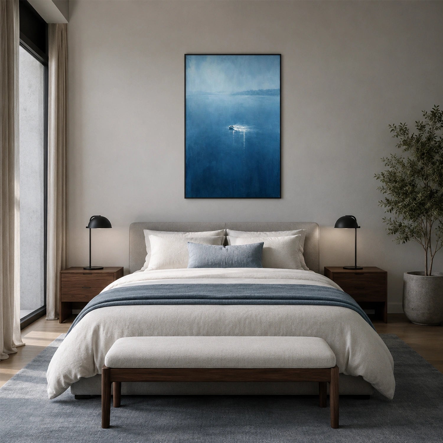 Ocean And Sky Abstract Canvas Art #OS459