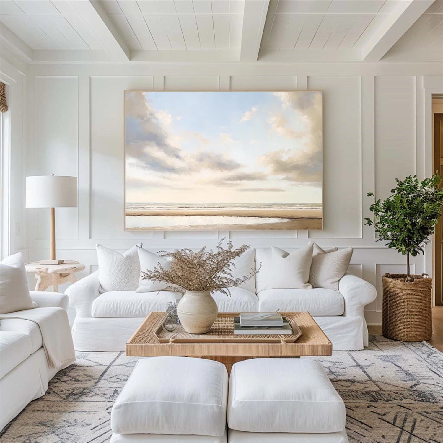 Ocean And Sky Abstract Canvas Art #OS 281