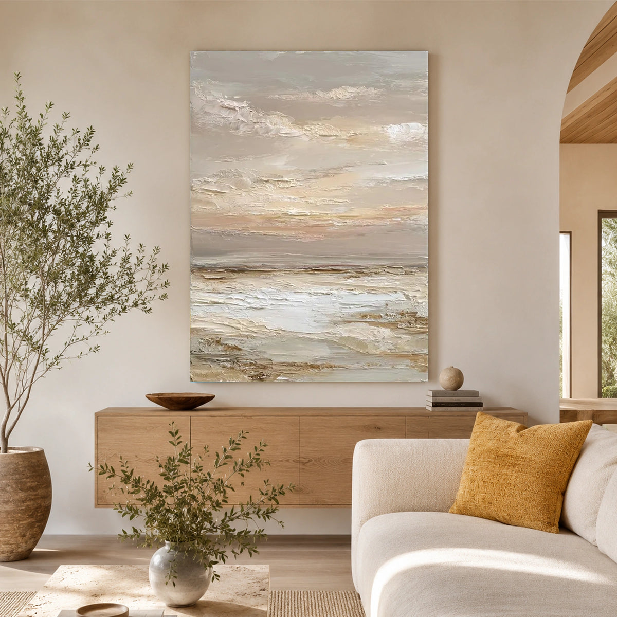 Ocean And Sky Abstract Texture Canvas Art #OS483