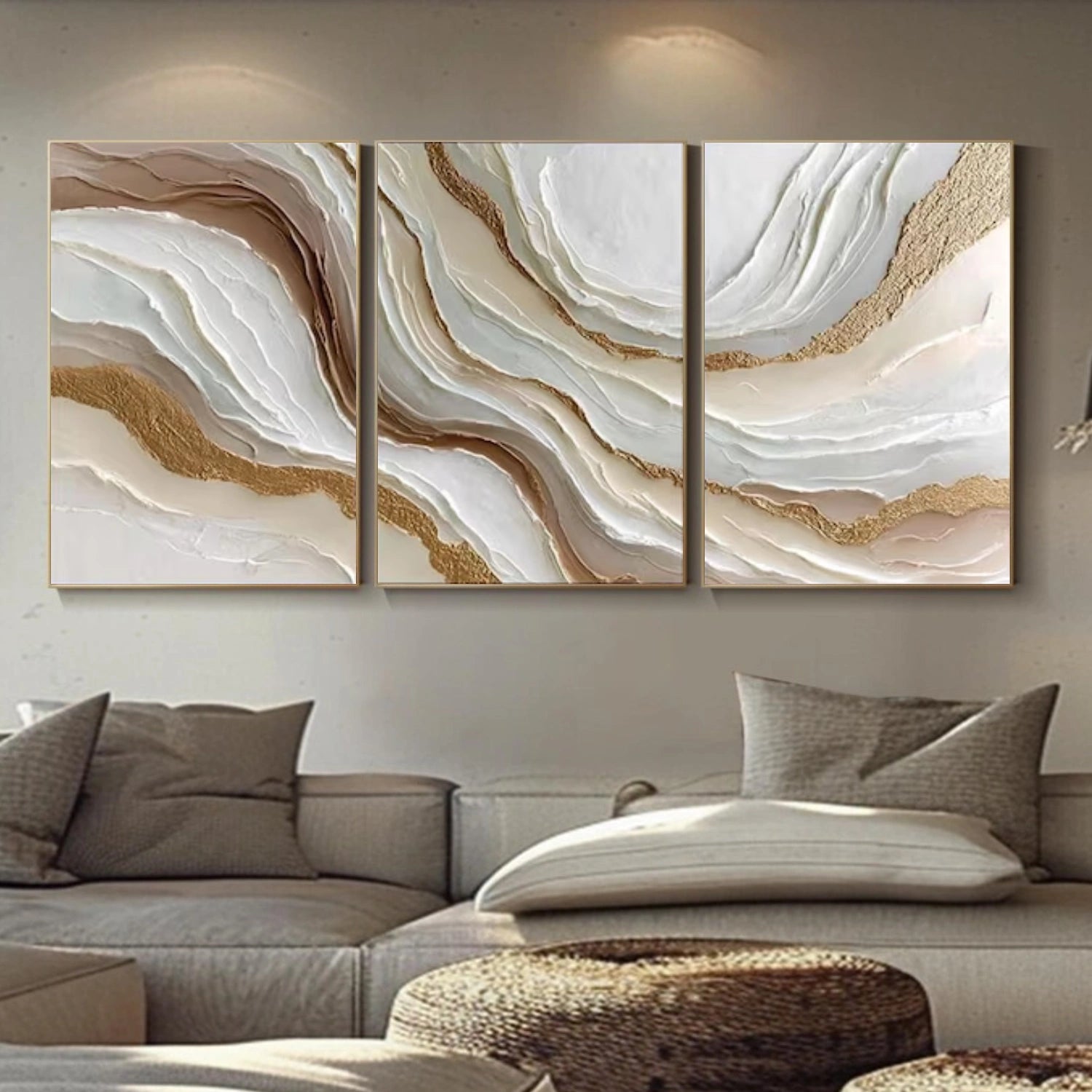 Abstract Texture Wall Art Set of 3  #AB619