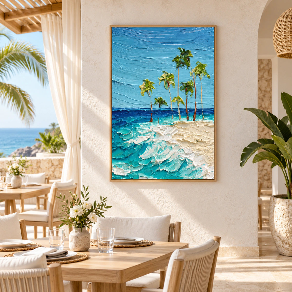 Ocean And Sky Abstract Canvas Art #OS473