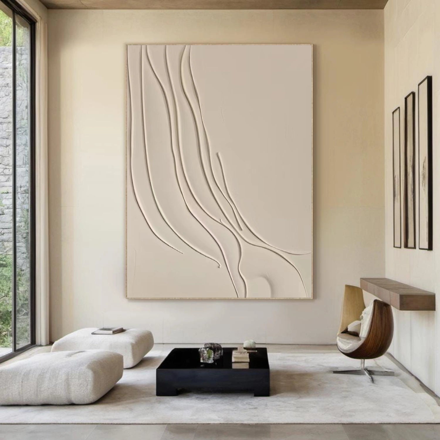 Beige Minimalist Texture Canvas Art  #MM400