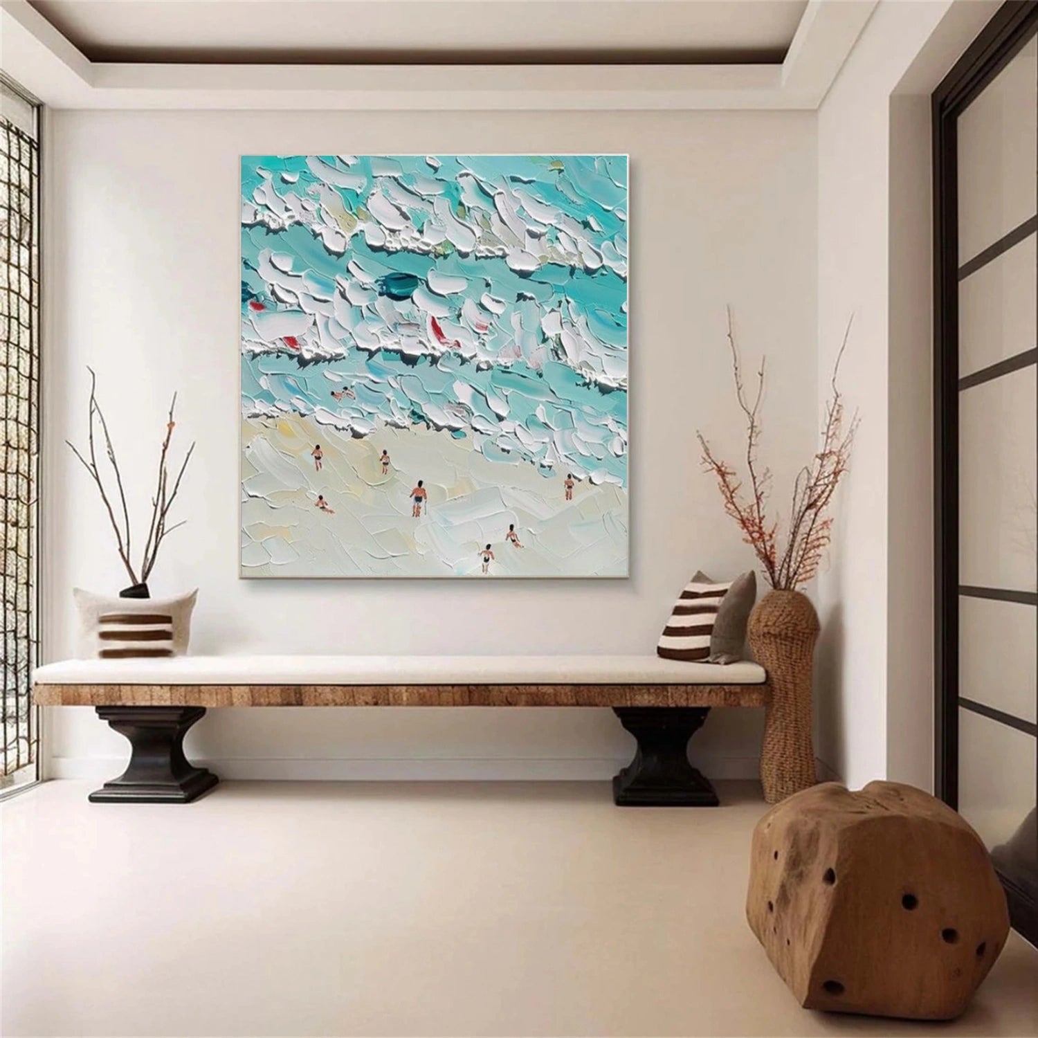 Swimming Sport Art Texture Painting Canvas  # SA081