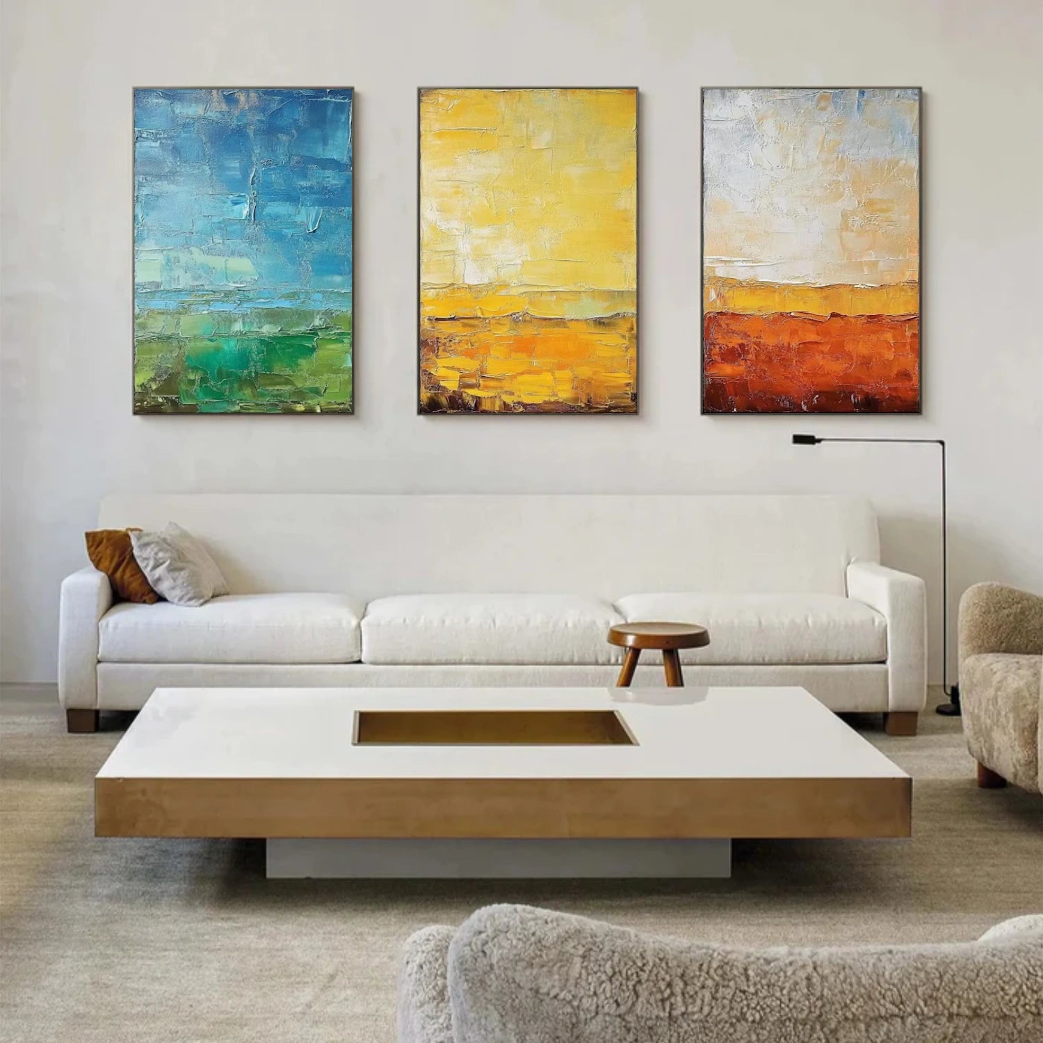 Colorful Abstract Texture Wall Art Set of 3  #AB620