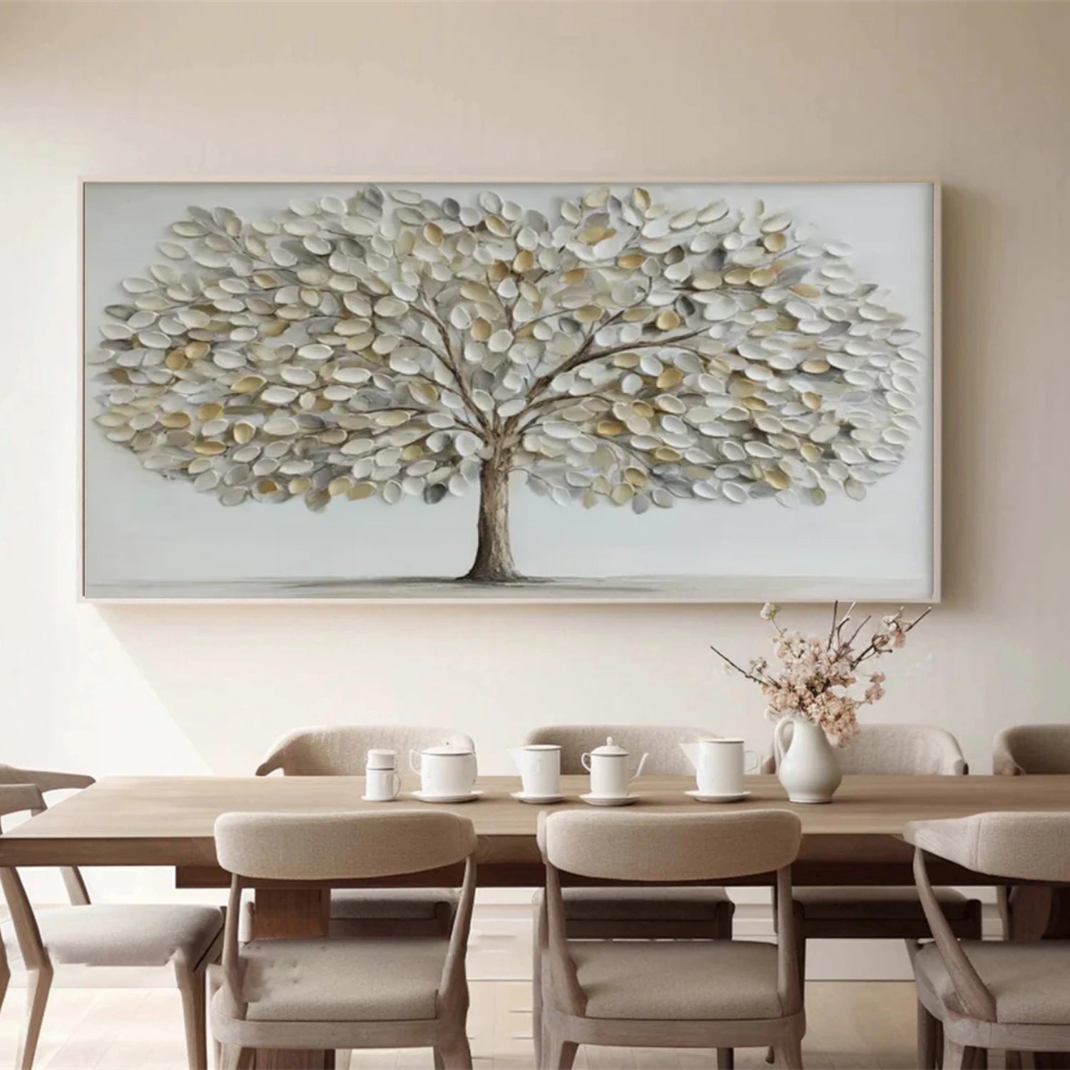 Flower & Tree Abstract Texture Canvas Art #FT 259