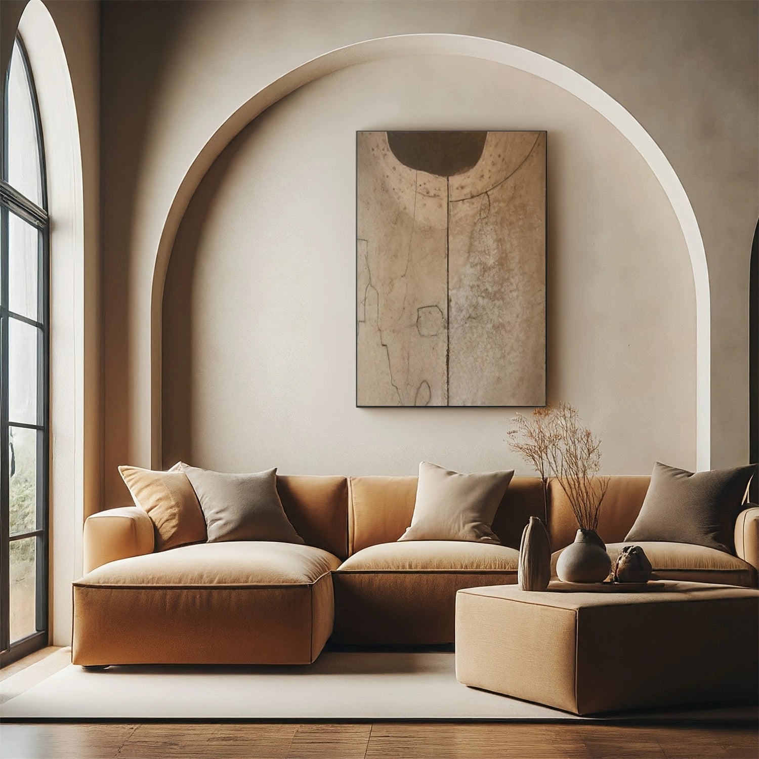 Beige & Brown Abstract Wall Art #BB177