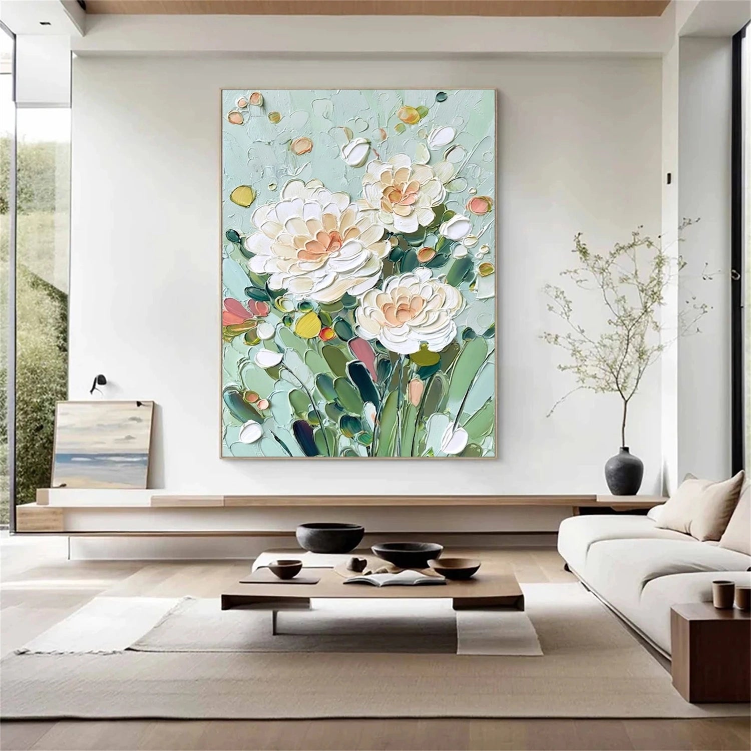 Flower & Tree Abstract Textured Canvas # FT 372