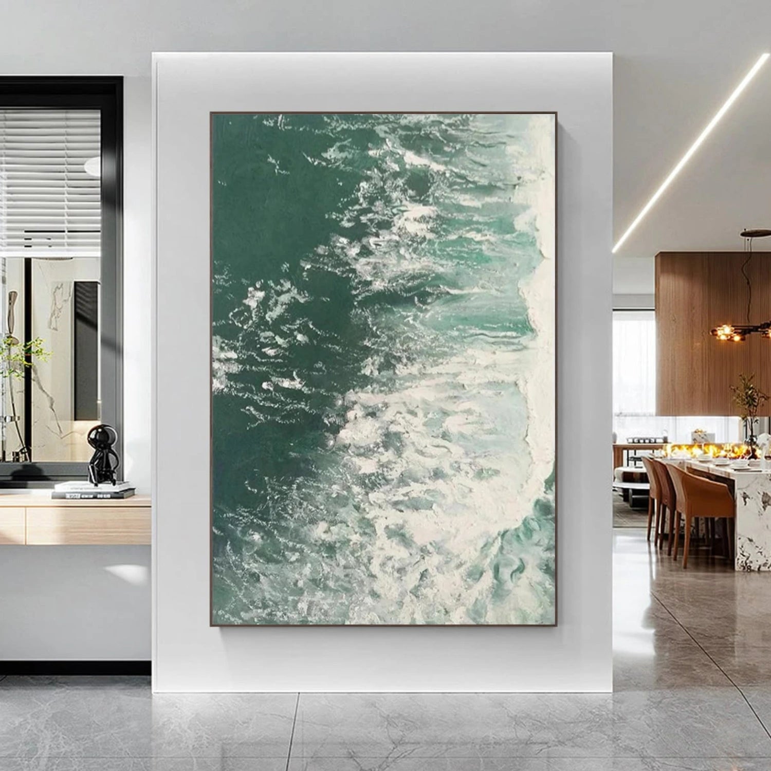 Ocean And Sky Abstract Textured Canvas Art #OS 323