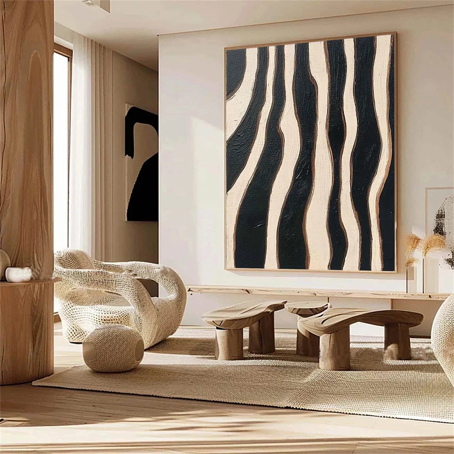 Black & Beige Wabi Sabi Textured Wall Art #WS313