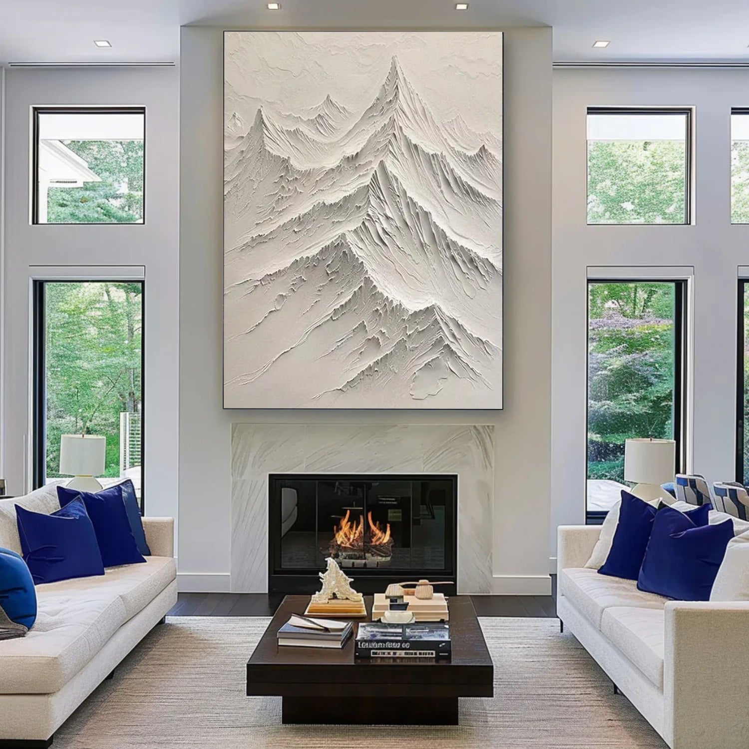 Beige Minimalist Mountain Texture Canvas # MM404