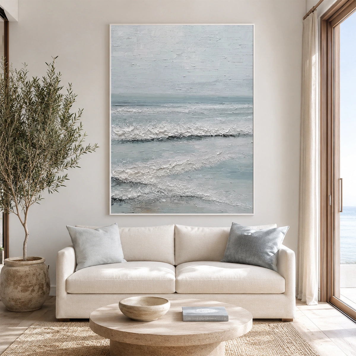 Ocean And Sky Abstract Texture Canvas Art #OS447