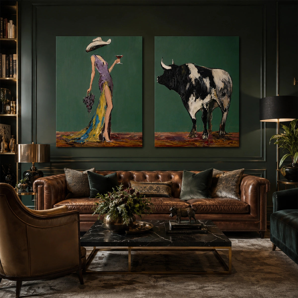 Western Figurative Art Set of 2 #VE157