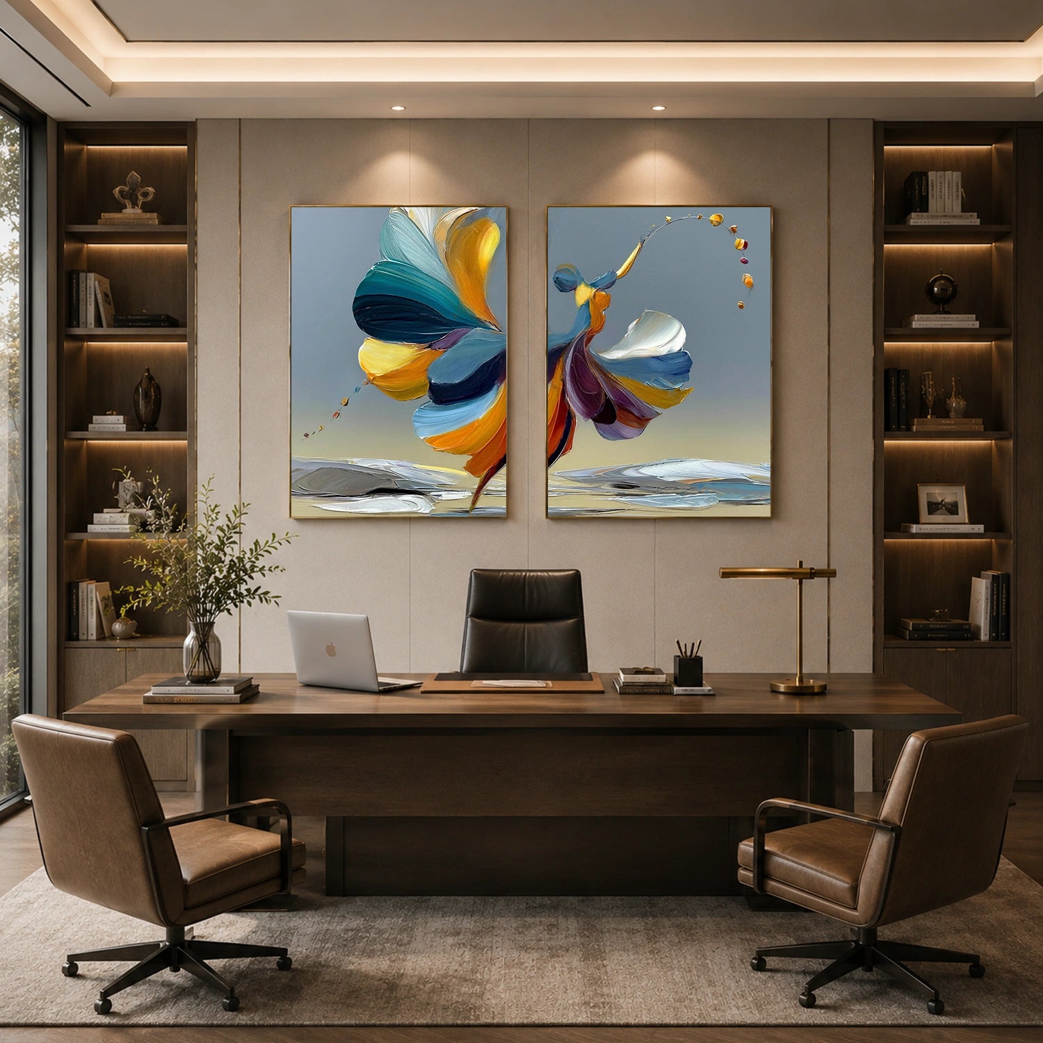 Abstract Portrait Texture Wall Art Set of 2 #PT 078