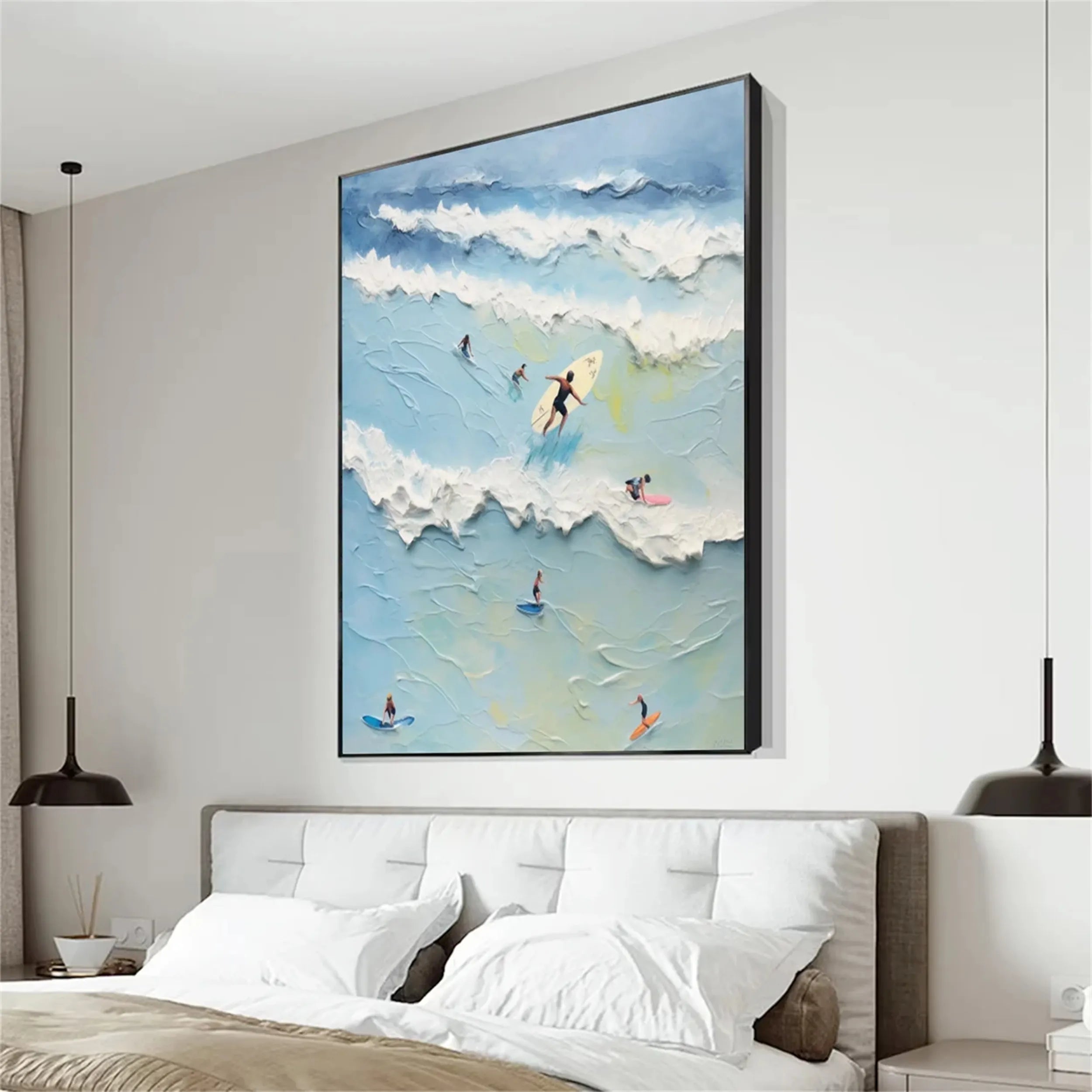 Seascape and Snowy Peak Painting #SP020