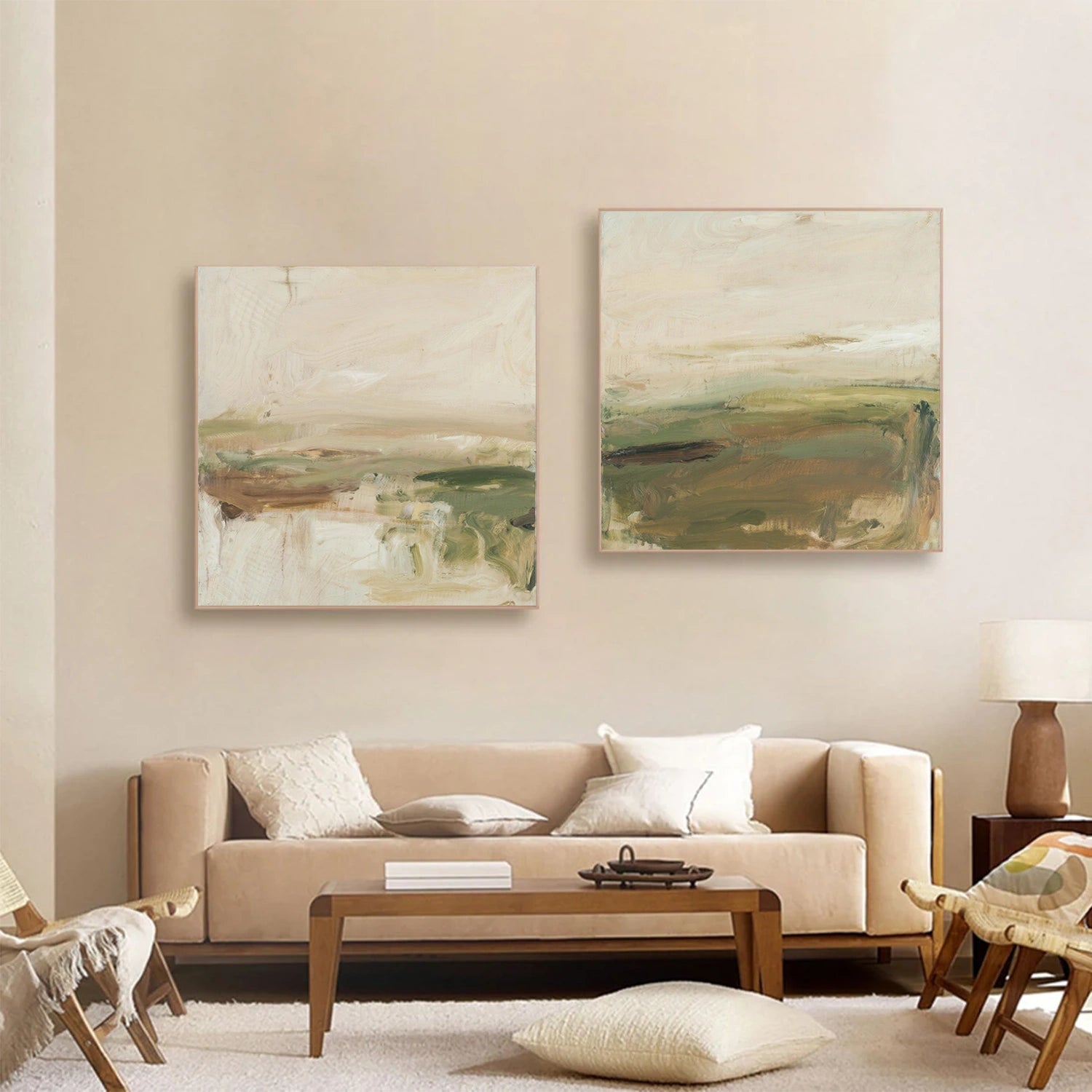 Abstract Textured Square Set of 2 Wall Art #AB 536