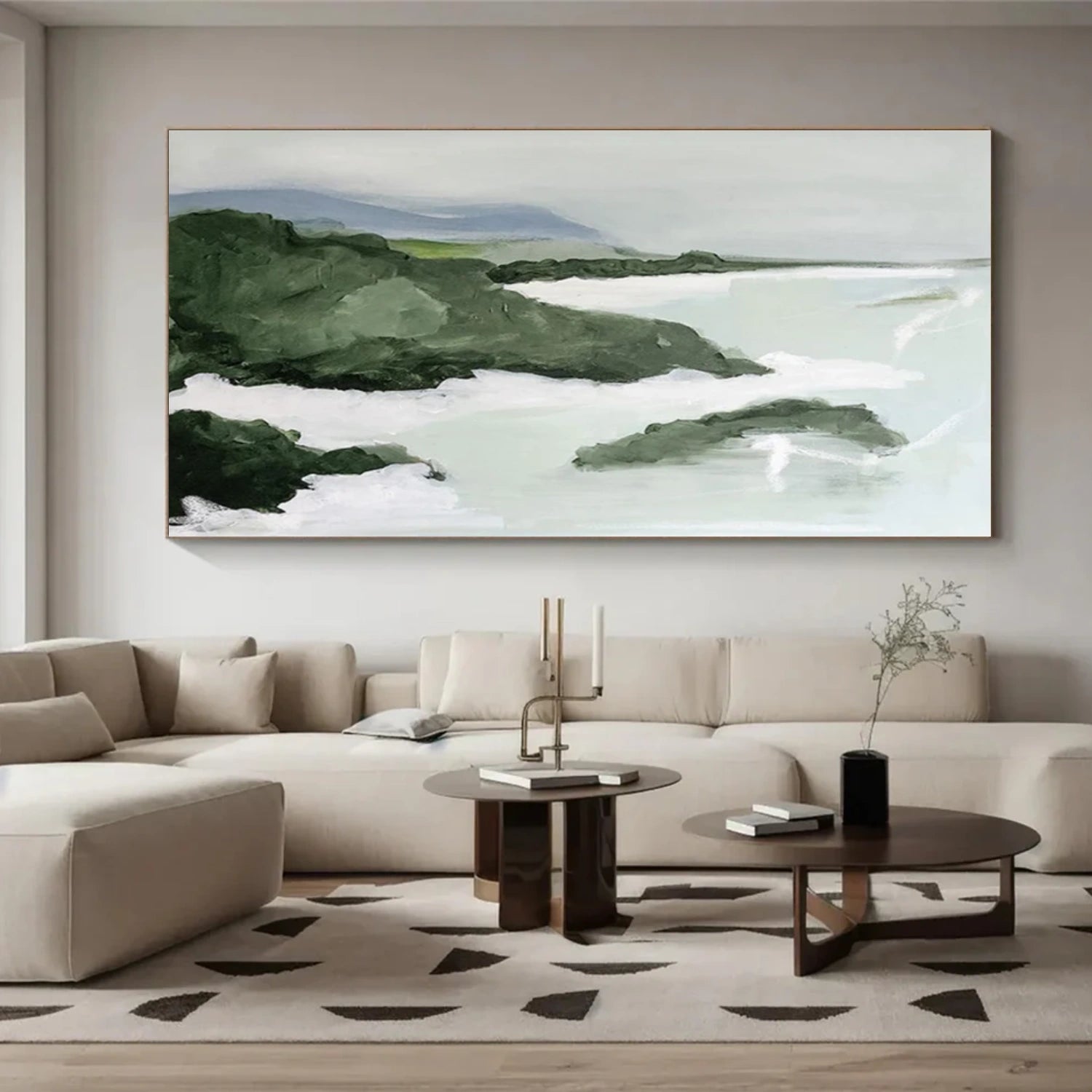 Ocean And Sky Abstract Textured Canvas Art #OS 325