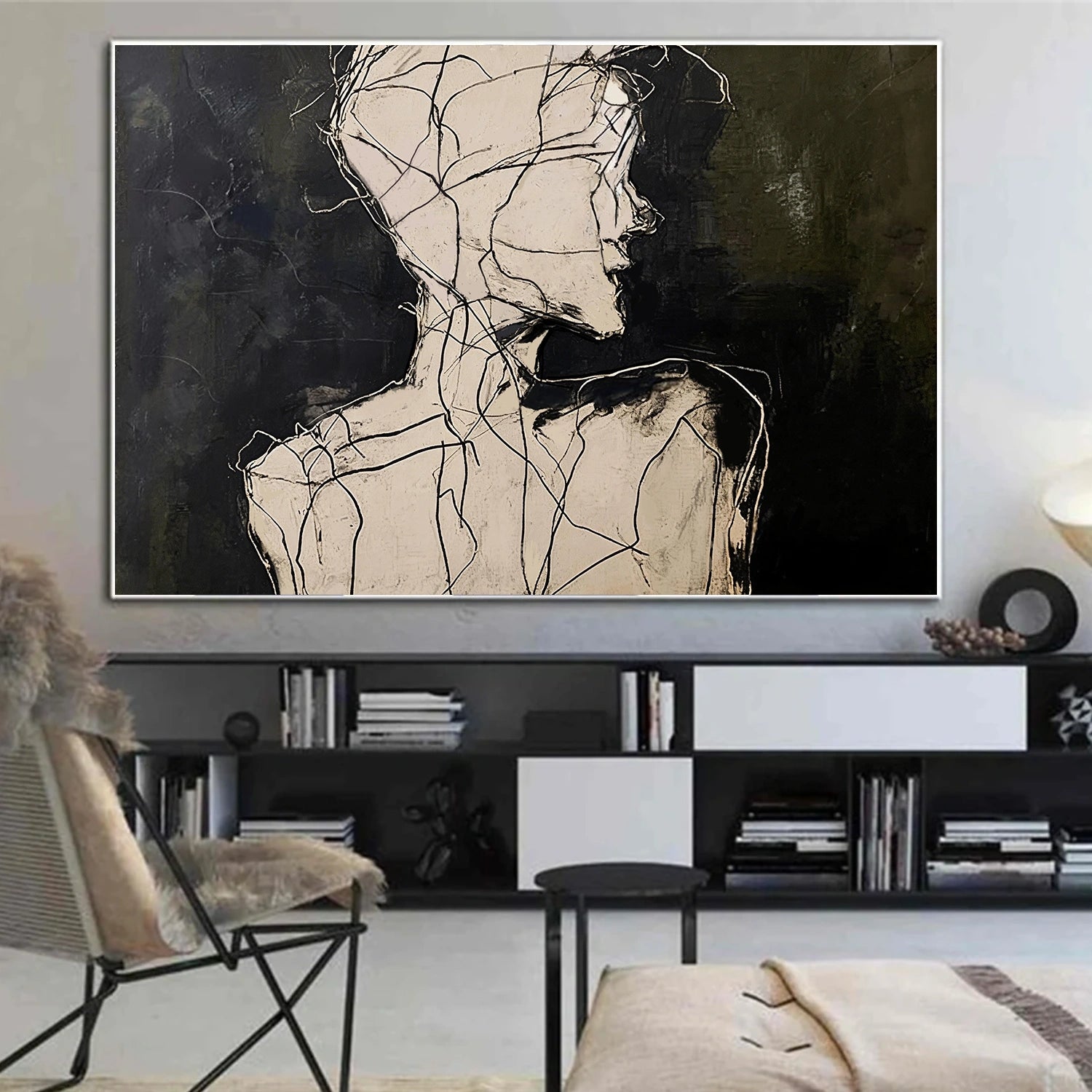Abstract Portrait Textured Wall Art #PT 063