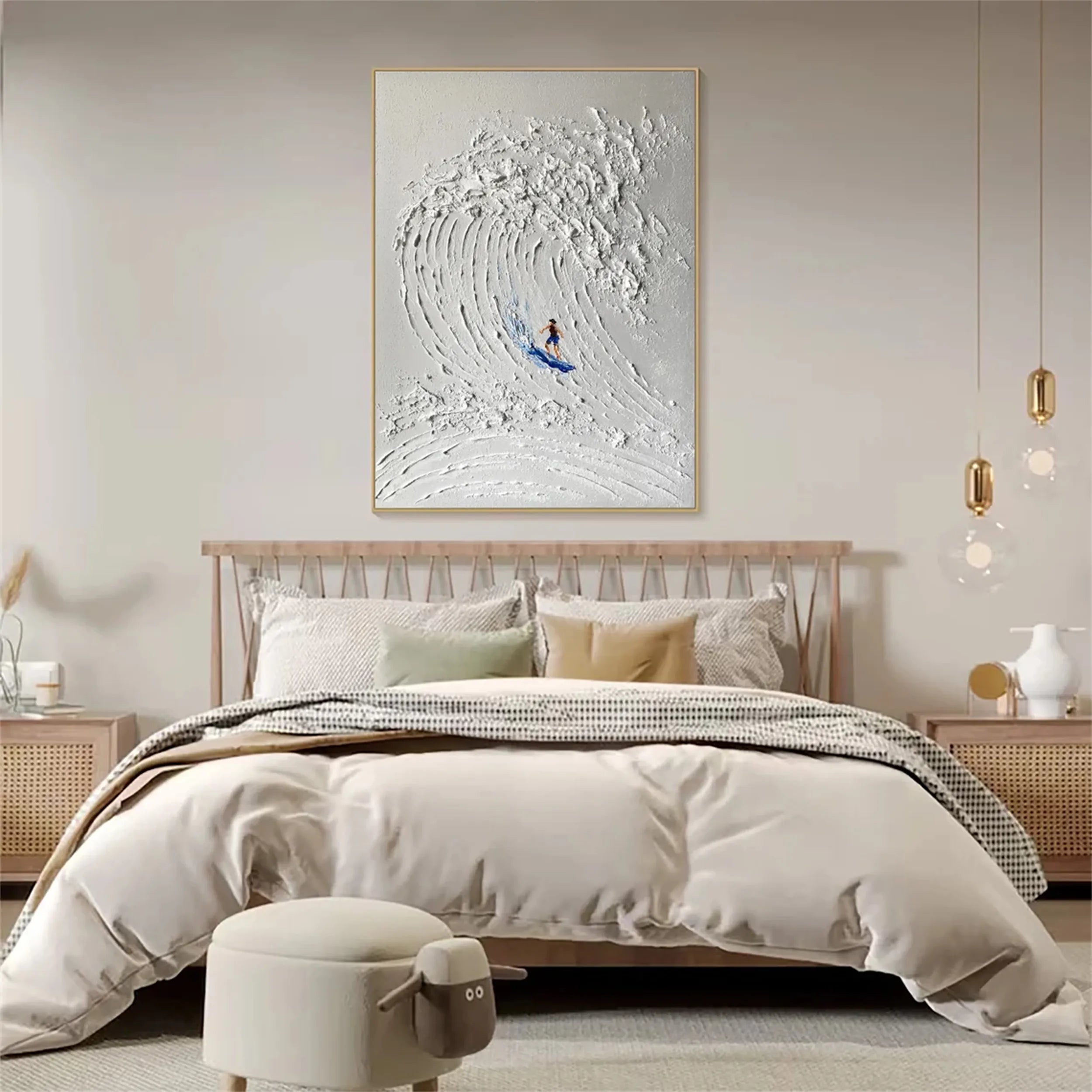 Surf Art Minimalist Textured Painting Canvas #MM218