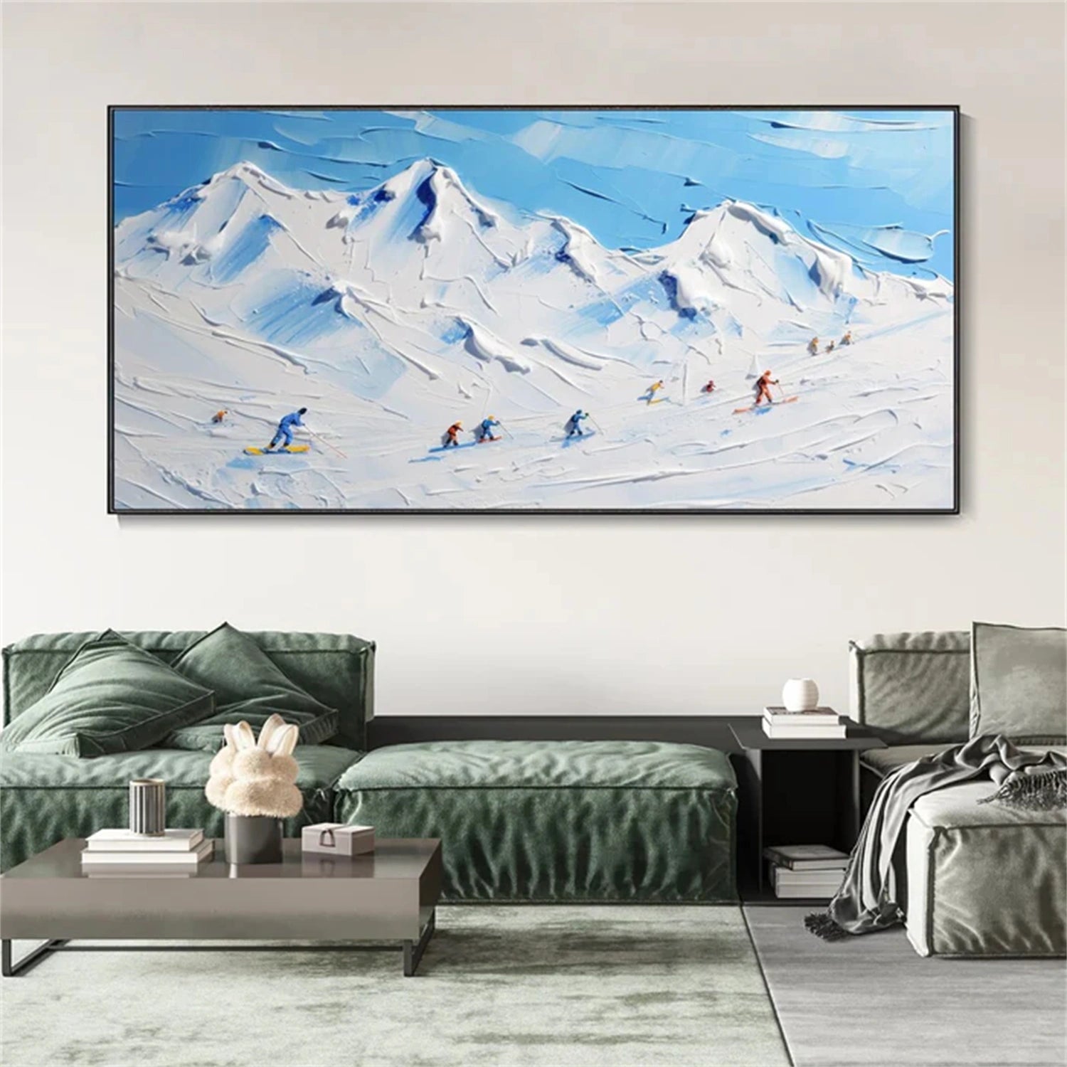 Skiing Sport Art Textured Painting Canvas # SP041