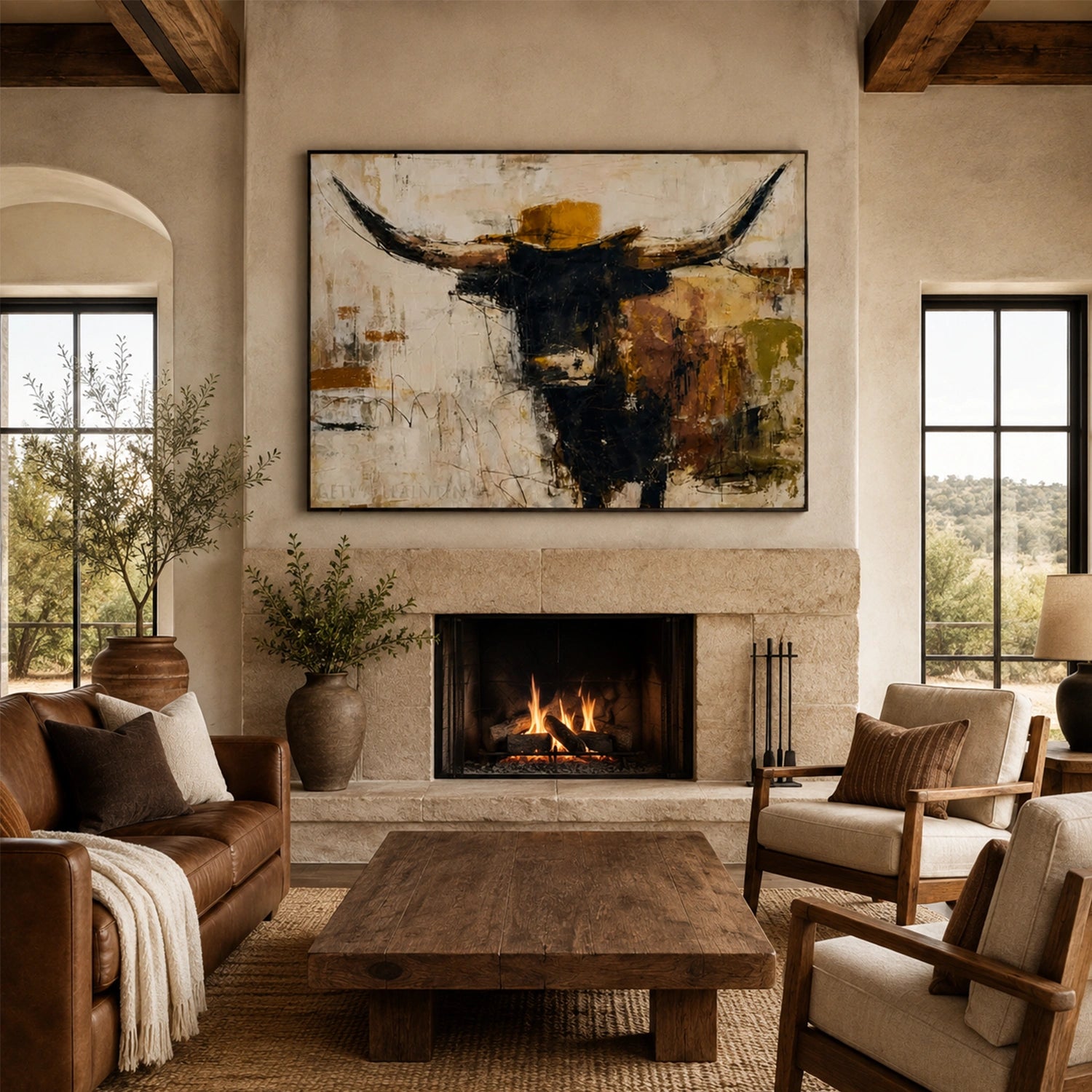 Abstract Animal Canvas Art #AP249