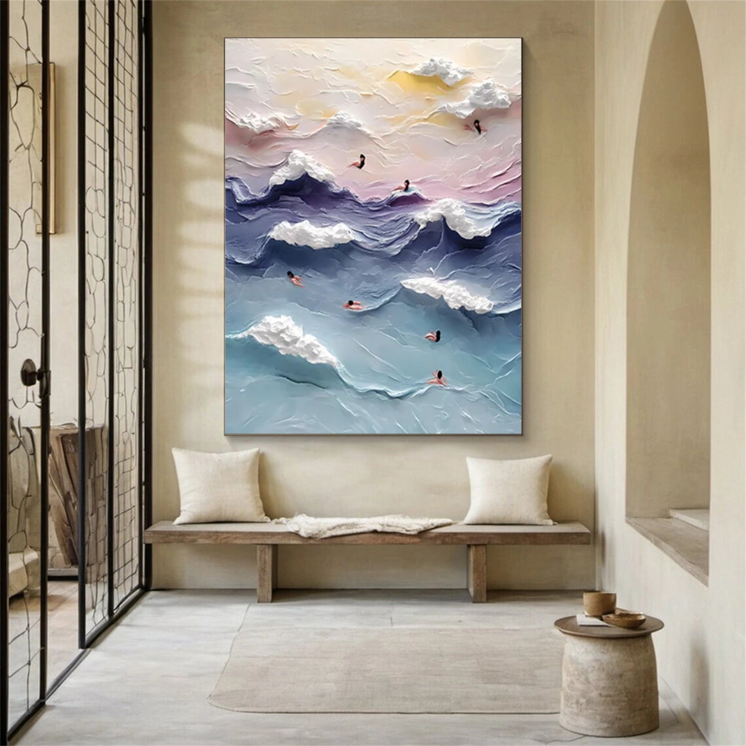 Colorful Swimming Sport Texture Canvas Painting #SA030