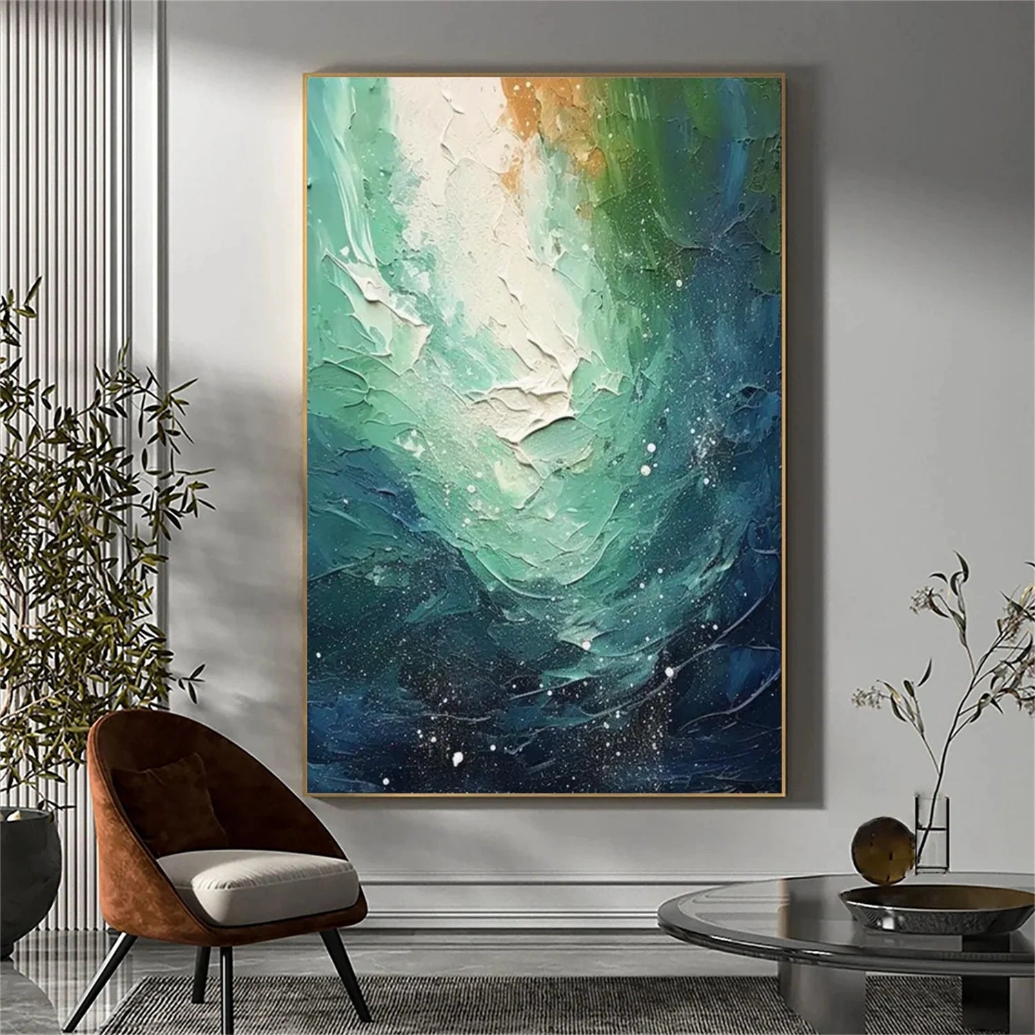 Ocean And Sky Abstract Textured Canvas Art #OS337