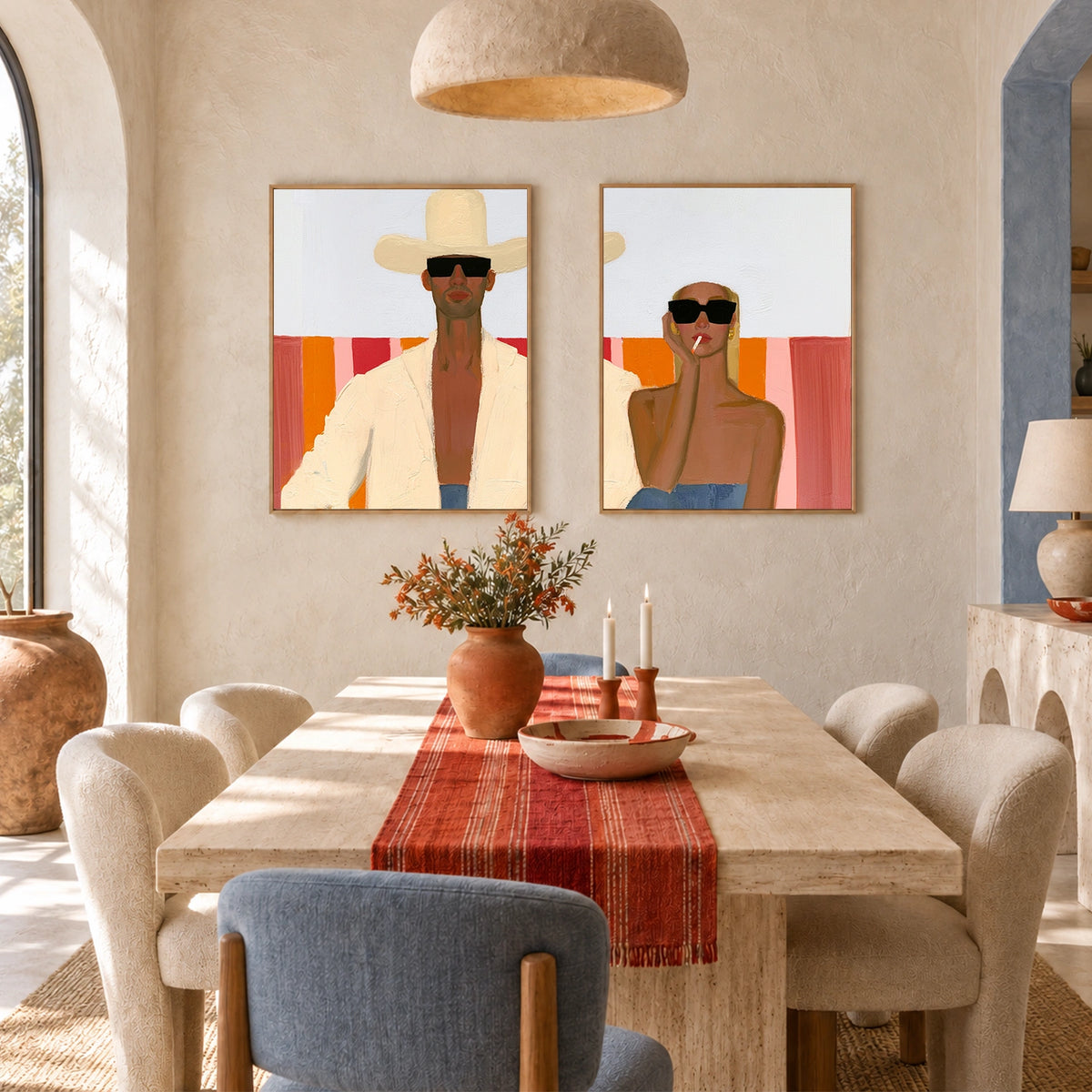 Abstract Portrait Wall Art Square Set of 2 #PT101