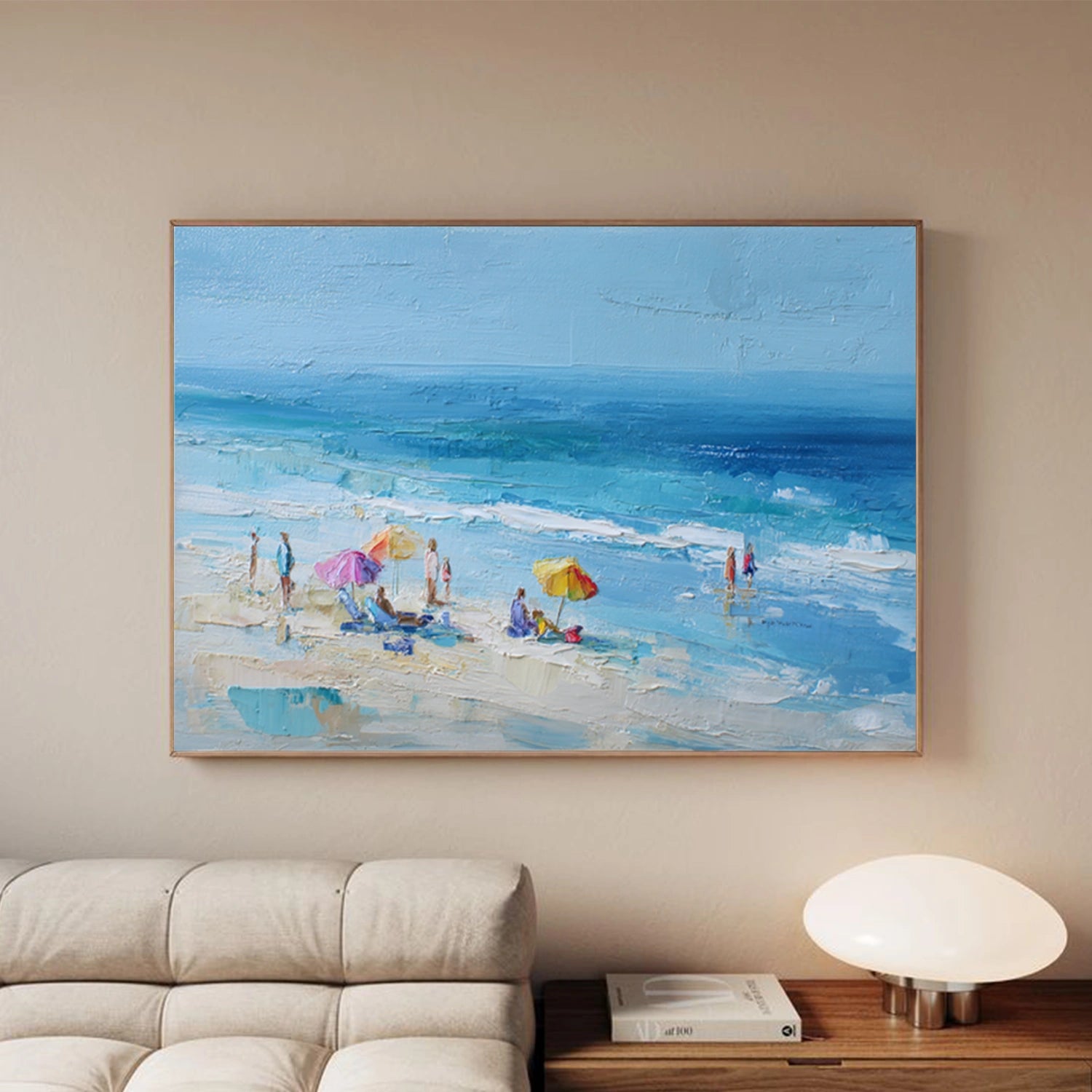 Ocean And Sky Abstract Texture Canvas Art #OS406