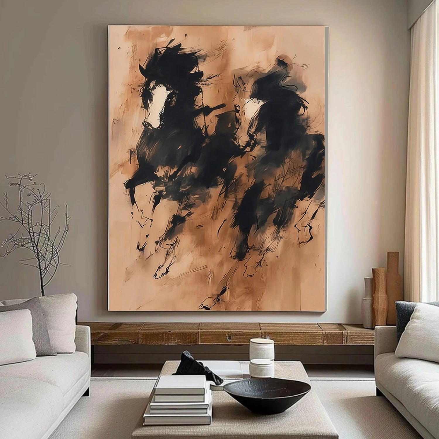 Abstract Animal Horse Canvas Art #AP205