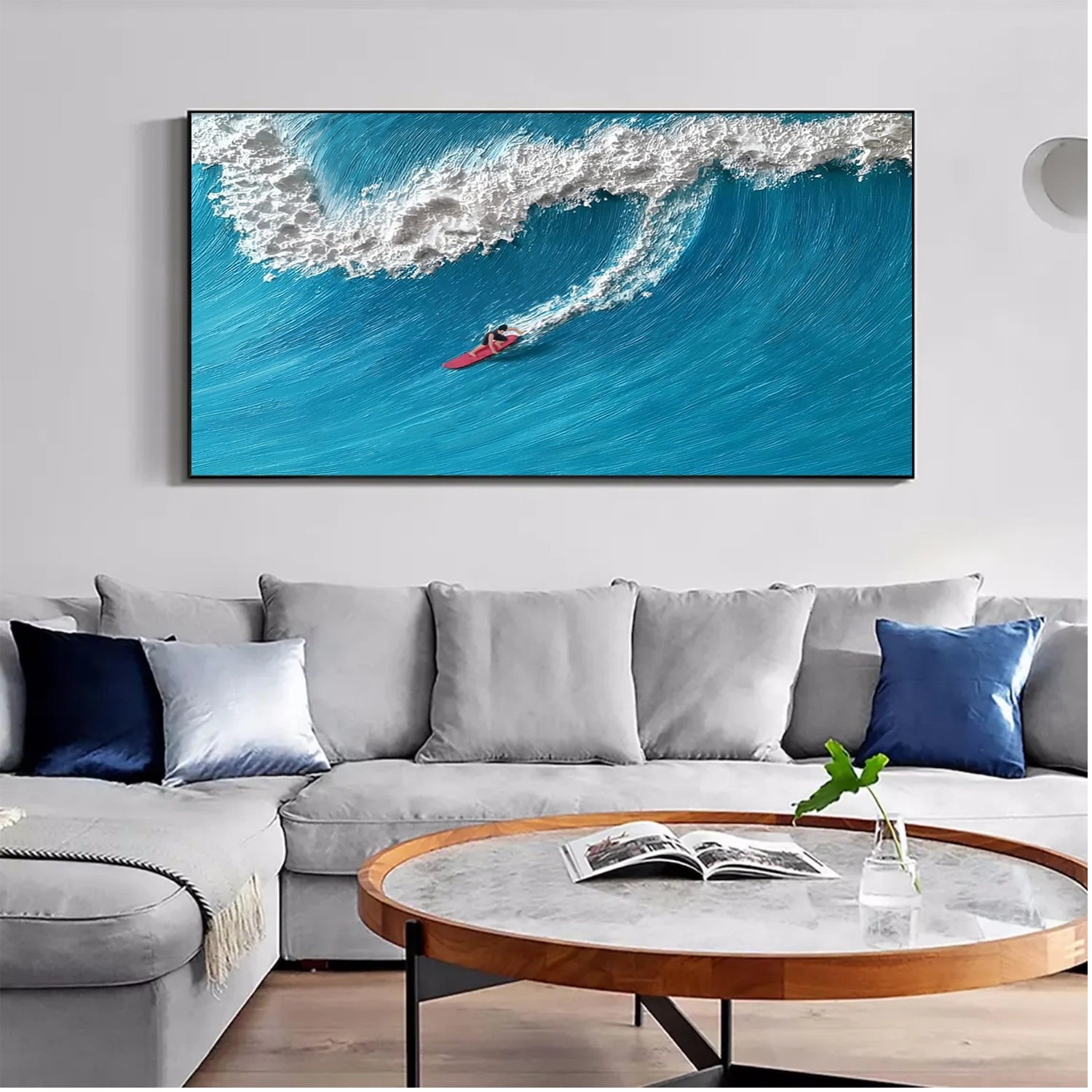 Surfing Sport Texture Canvas Painting #SA021