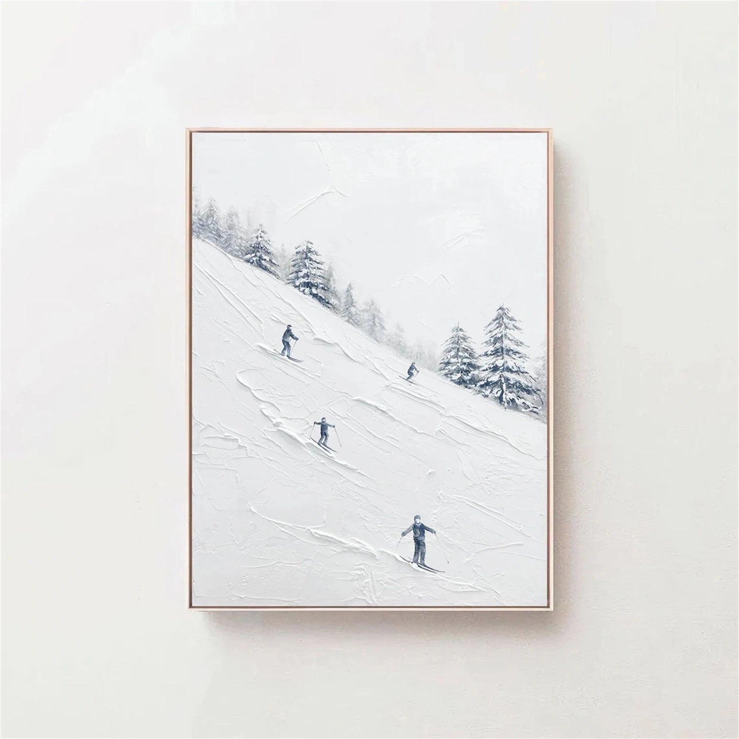 Skiing Sport Art Textured Painting Canvas #SP032