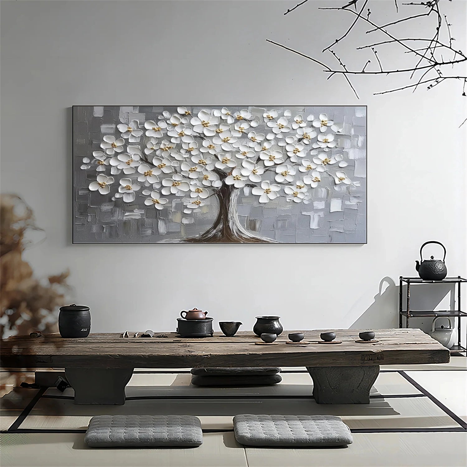 Flower & Tree Abstract Texture Canvas Art #FT 278