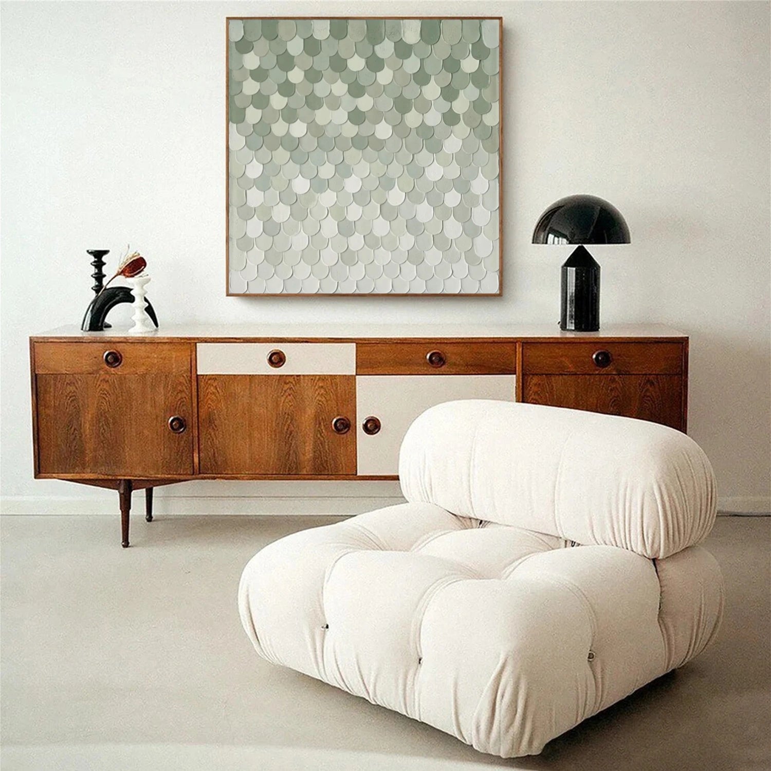 Blue & White Abstract Textured Wall Art #BG140