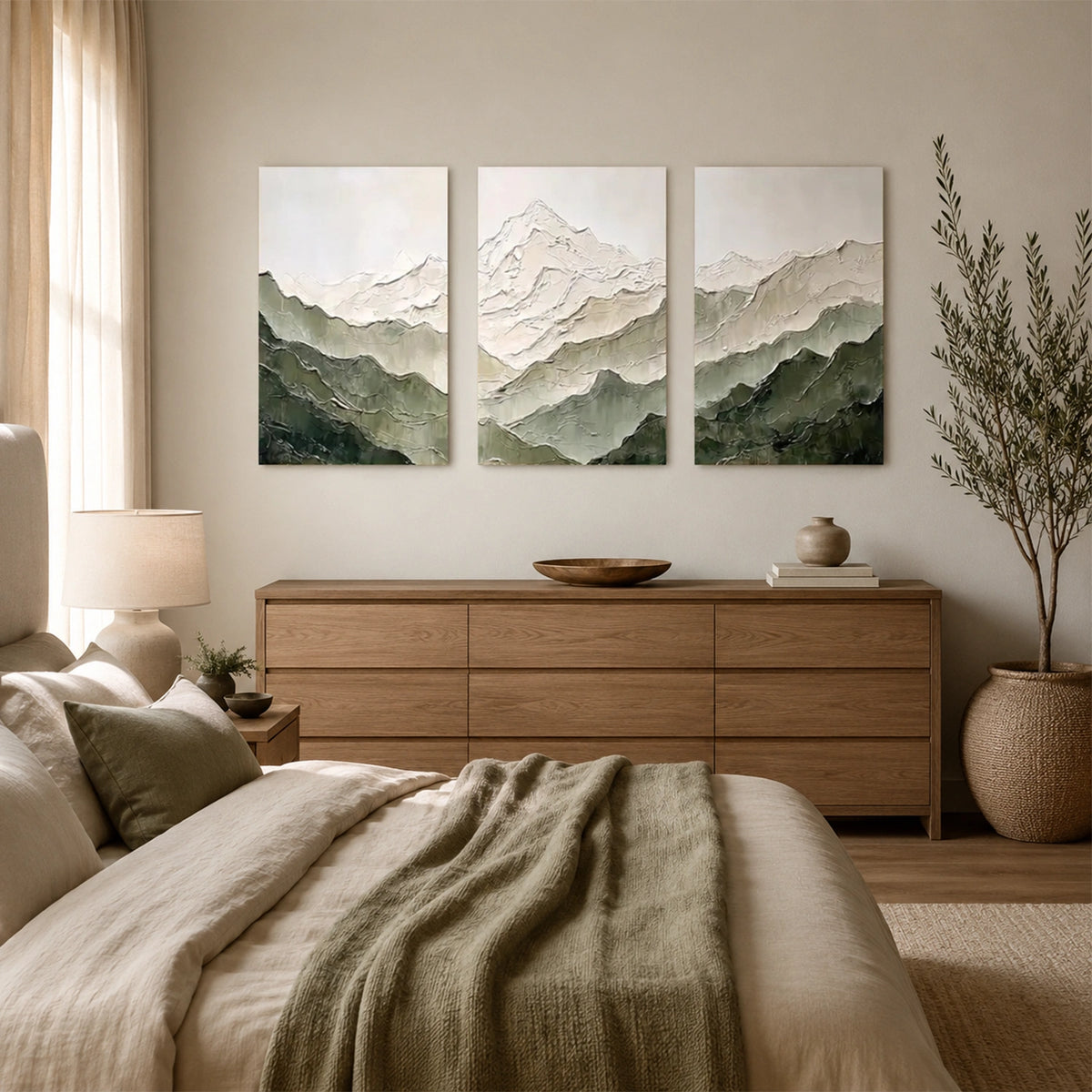 Minimalist Mountain Texture Canvas Set of 3 # MM467