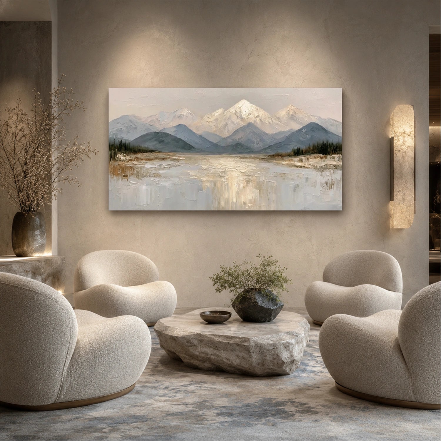 Minimalist Mountain Texture Canvas # MM465