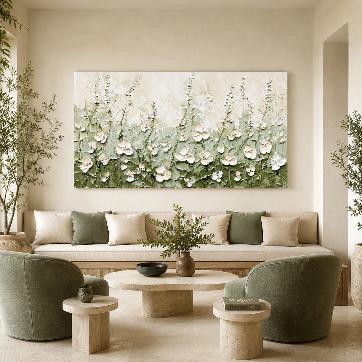 Flower & Tree Abstract Texture Canvas #FT 433