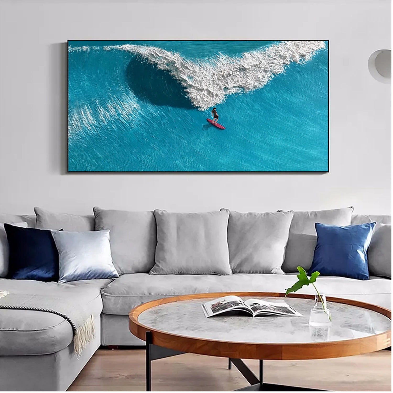 Surfing Sport Texture Canvas Painting #SA019