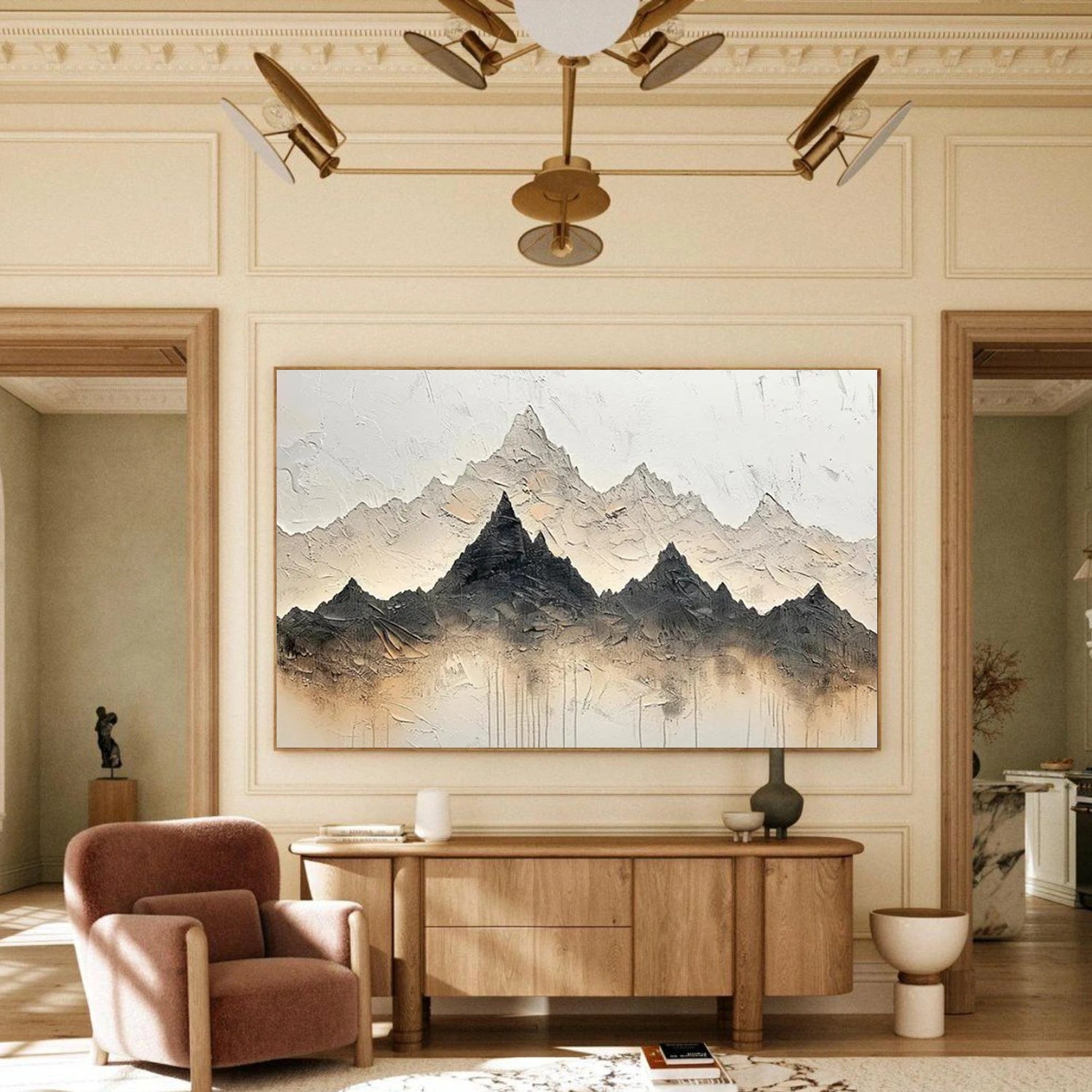 Minimalist Mountain Texture Canvas  # MM403