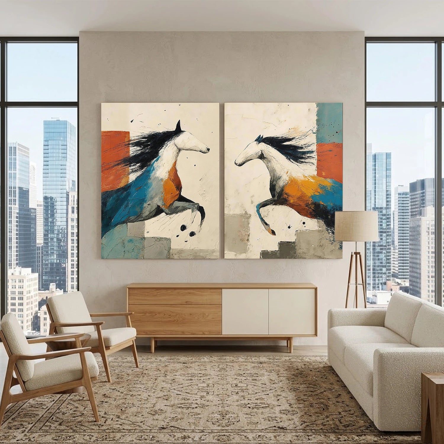 Abstract Animal Canvas Art Set of 2 #AP241