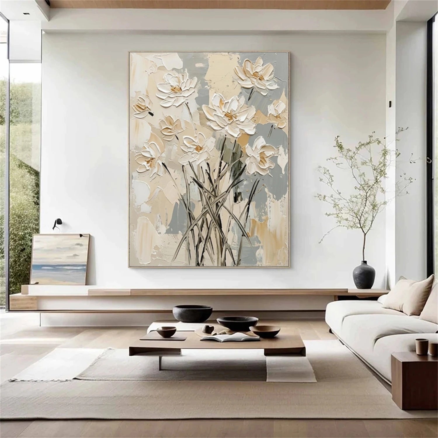Flower & Tree Abstract Textured Canvas # FT 350