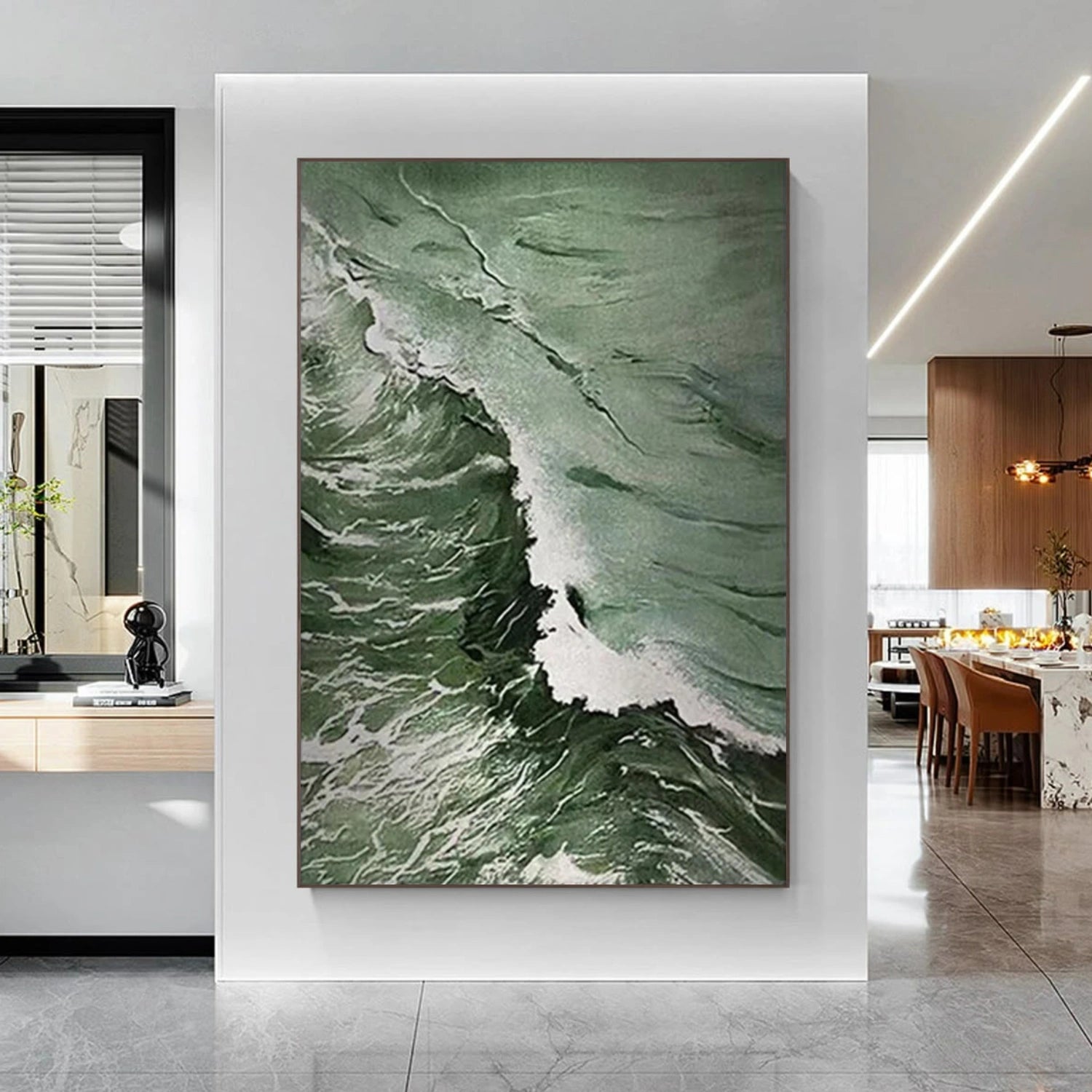 Ocean And Sky Abstract Textured Canvas Art #OS 324