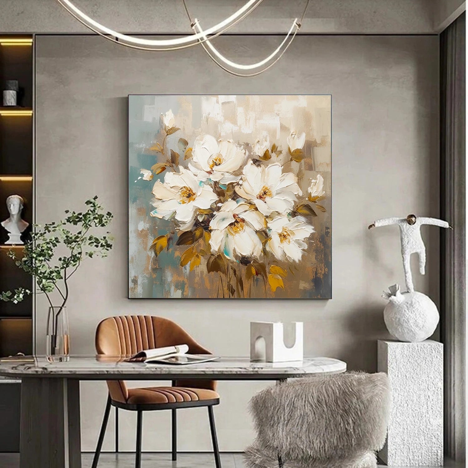 Flower And Tree Abstract Texture  Canvas Art #FT 224