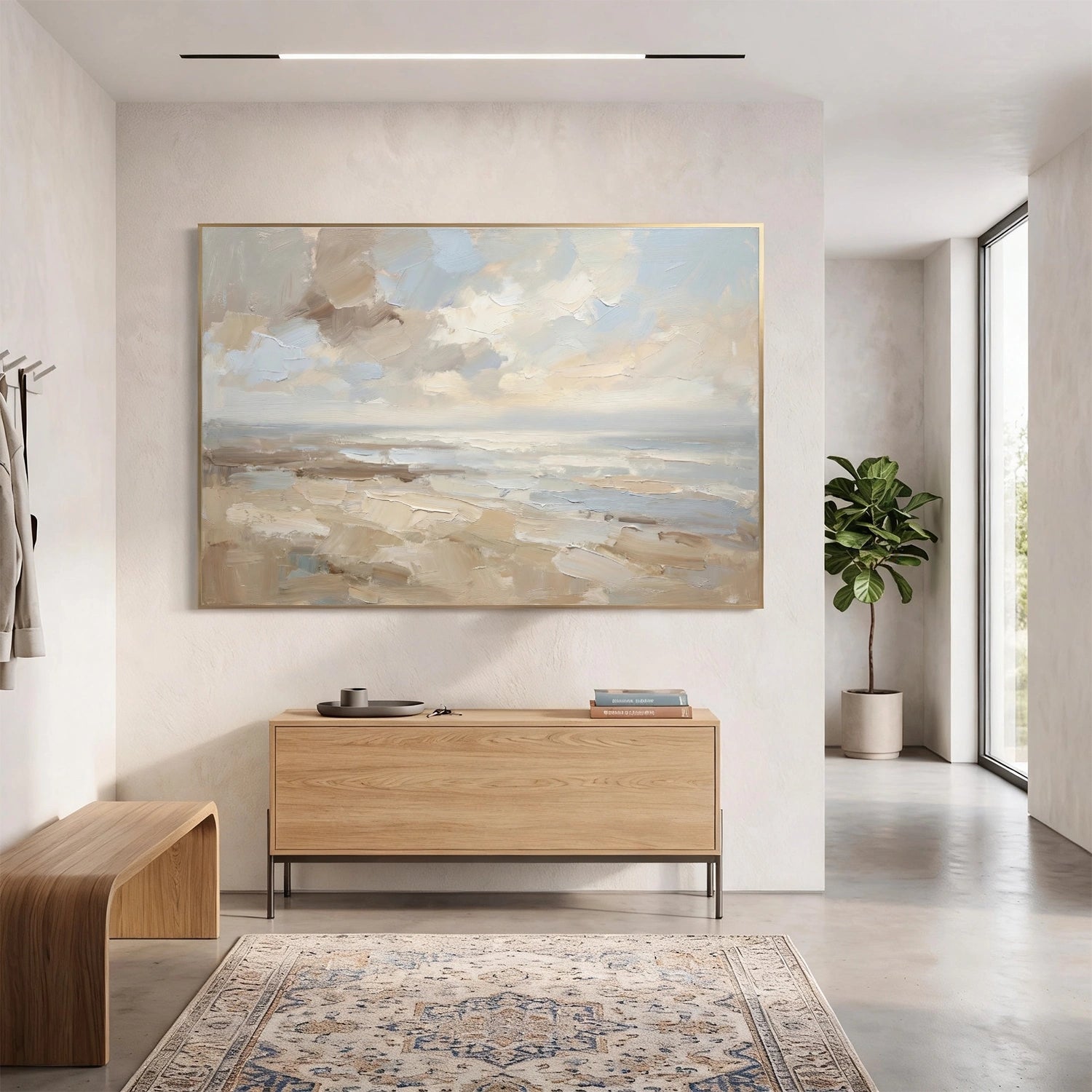 Ocean And Sky Abstract Canvas Art #OS428